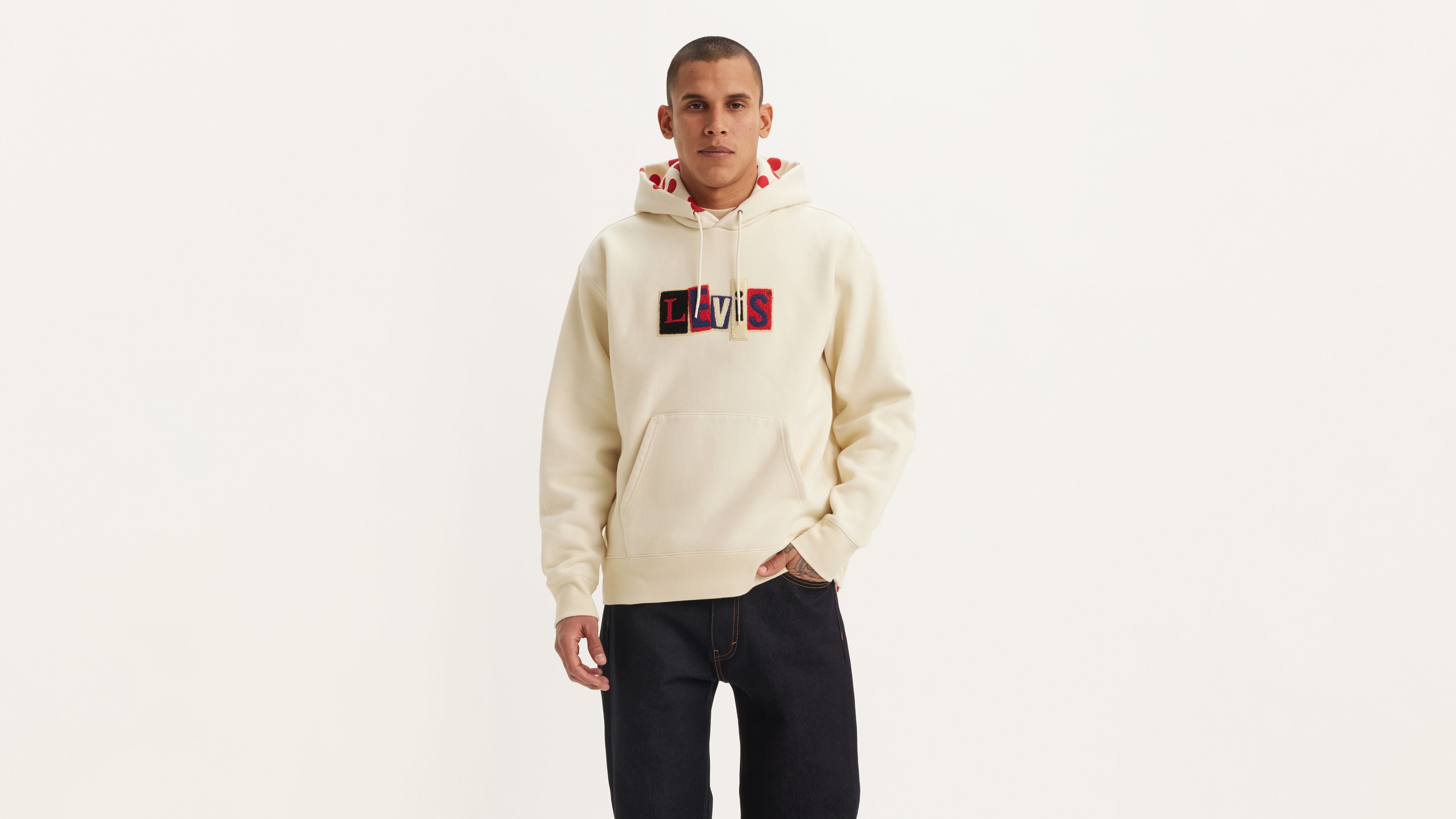 Levi's cream hoodie sale