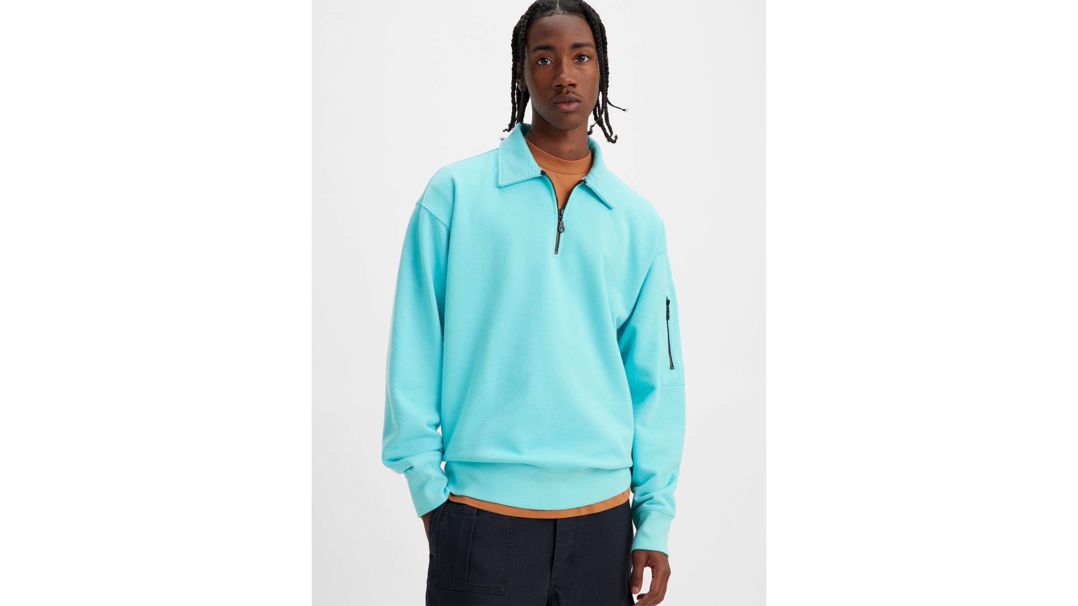 Levi's Skate New Quarter Zip Pullover - Men's - Brillo Azul XS