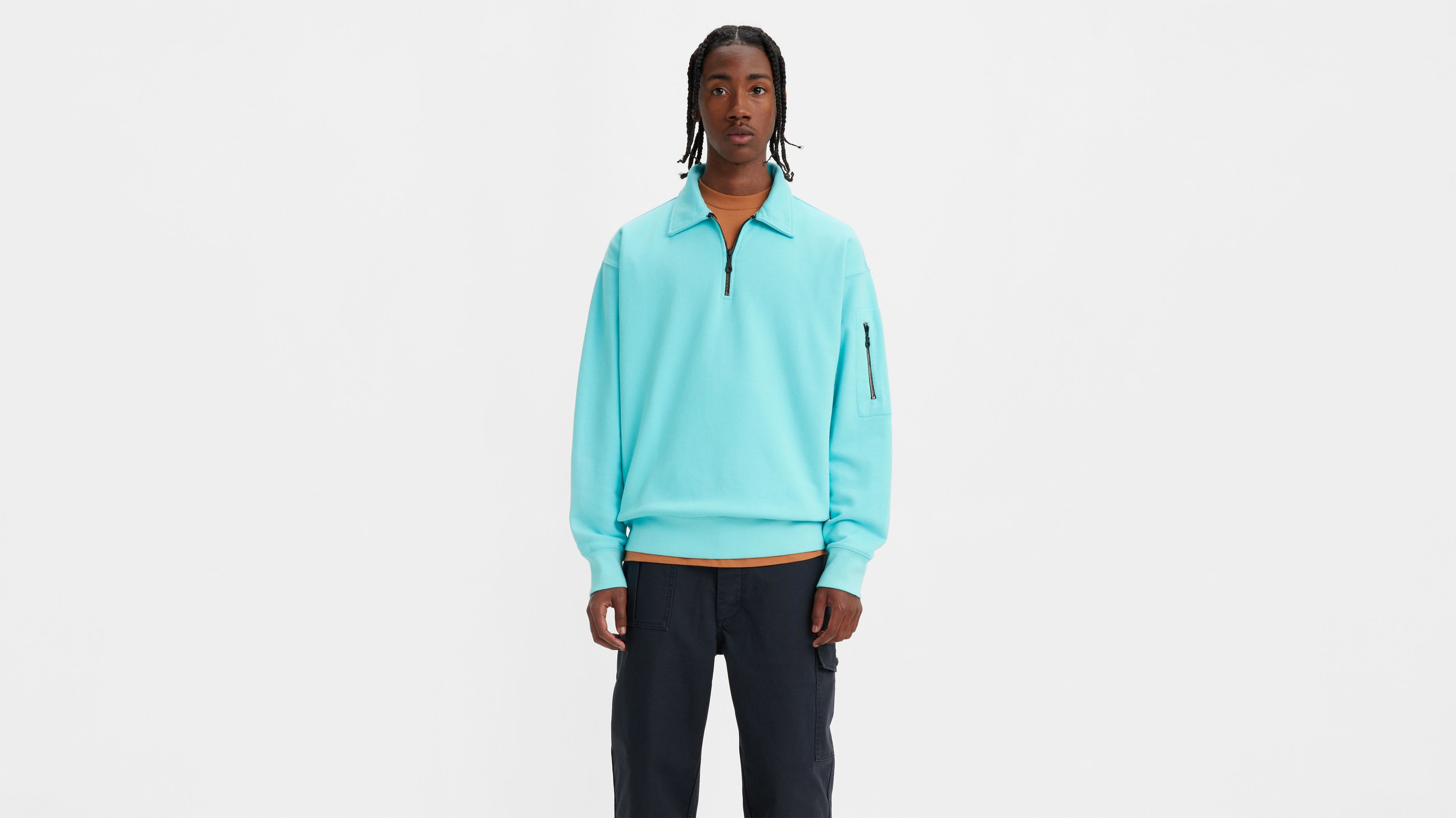 Levi's® Skate New Quarter Zip Pullover - Blue | Levi's® CA