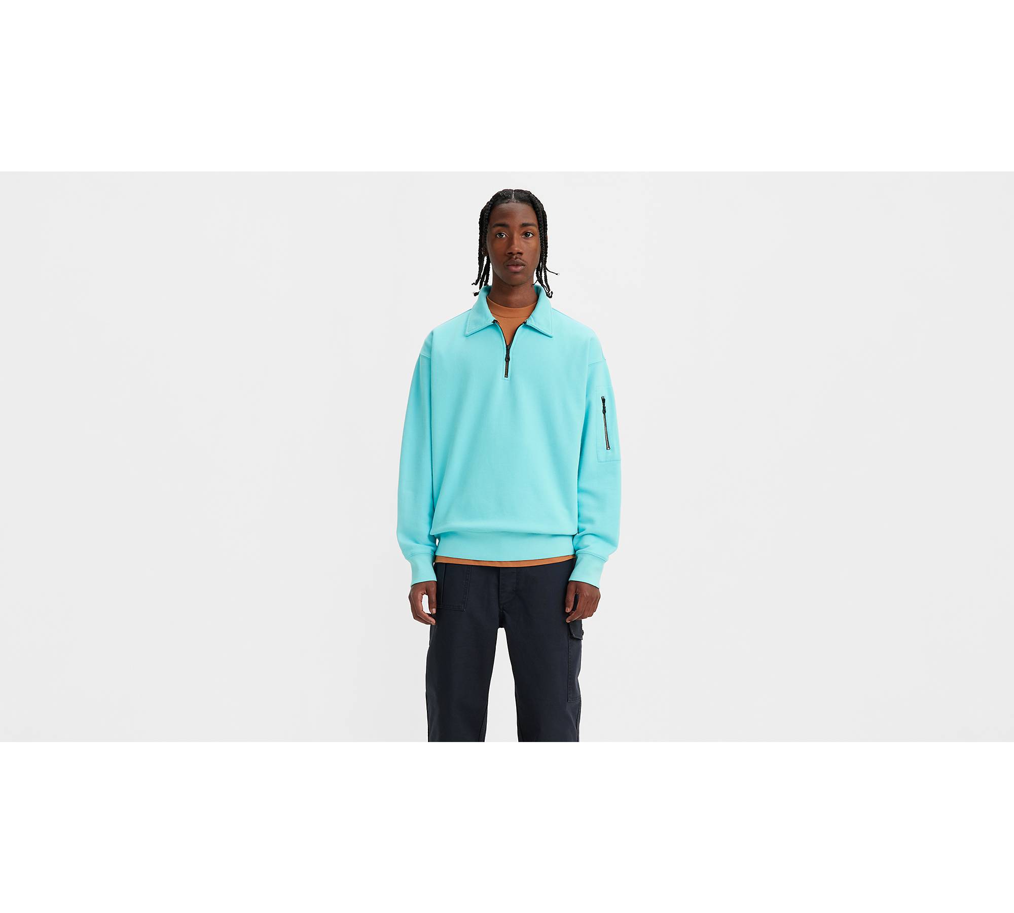 Levi's® Skate™ New Quarter Zip Pullover - Blue