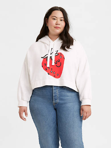 Cropped Graphic Hoodie Sweatshirt (plus Size) - White | Levi's® US