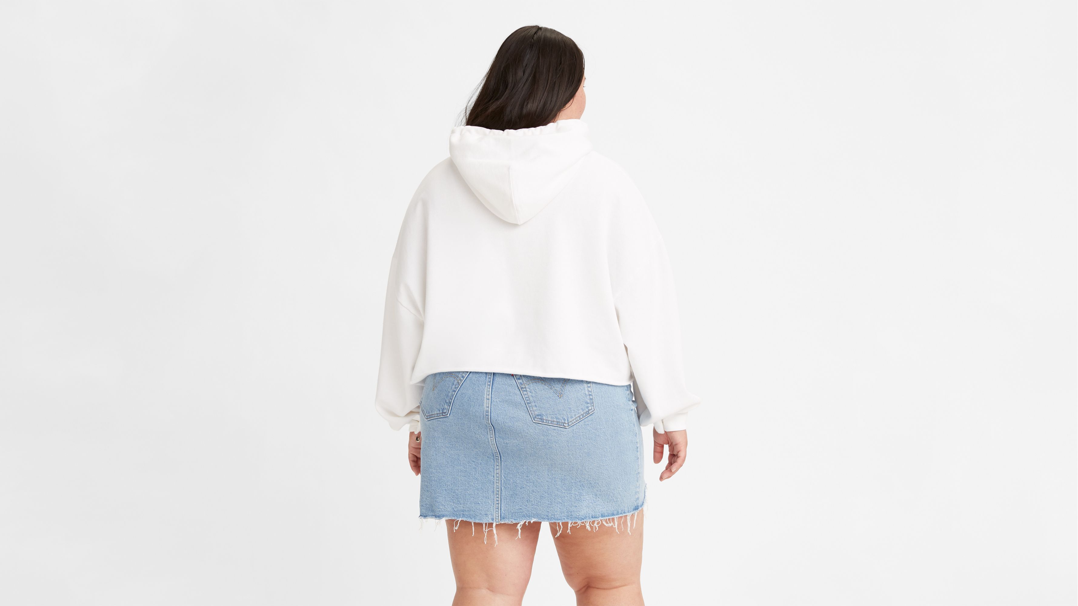 Cropped Hoodie Sweatshirt (Plus Size) 2