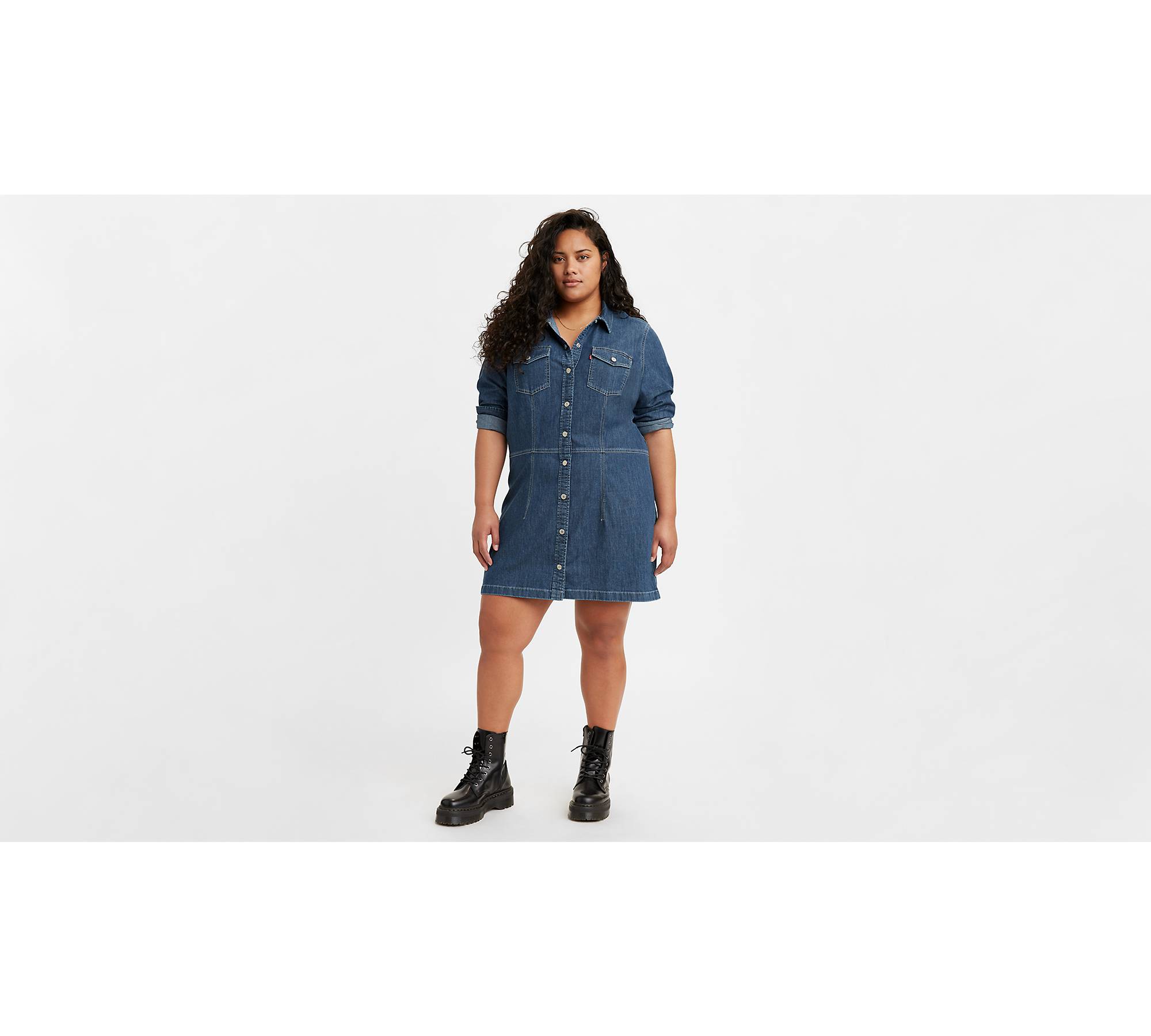 Chic long blue jean dress plus size In A Variety Of Stylish