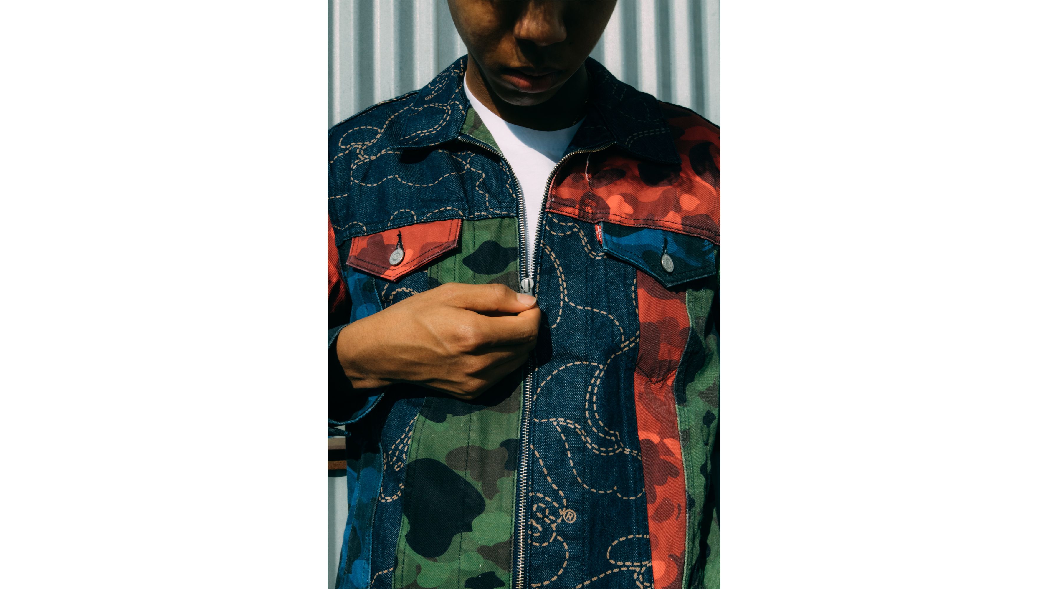 Levi s X Bape Zipped Trucker Jacket Multi color Levi s US