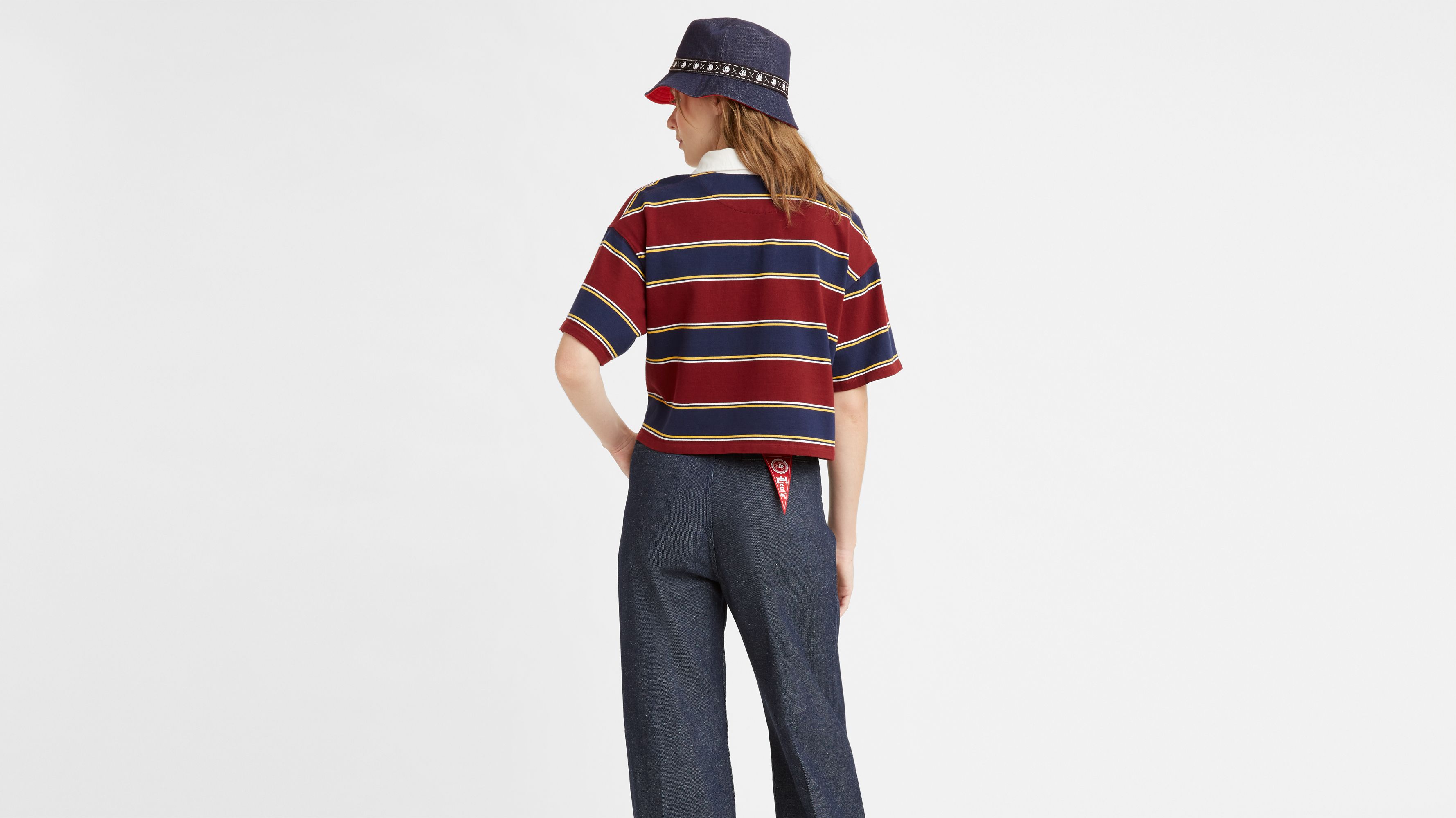 Levi's® X Felix The Cat™ Cropped Rugby Shirt - Red | Levi's® CA