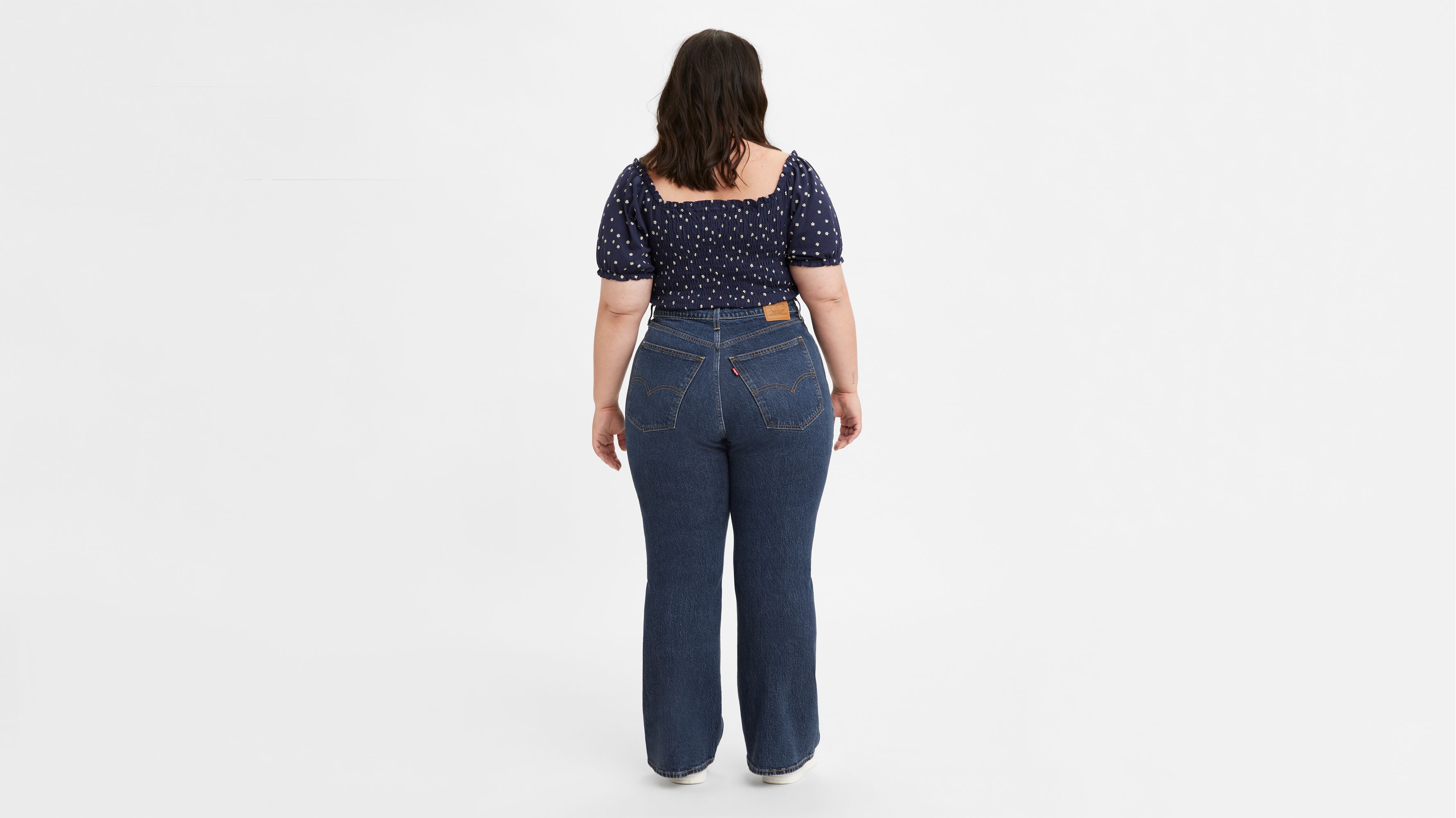 70's High Rise Flare Women's Jeans (Plus Size) 4