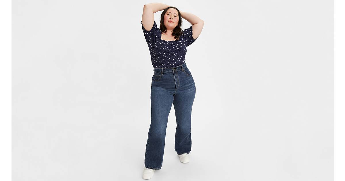 Plus Size Women's Sateen Jeans: Skinny, Flare & More