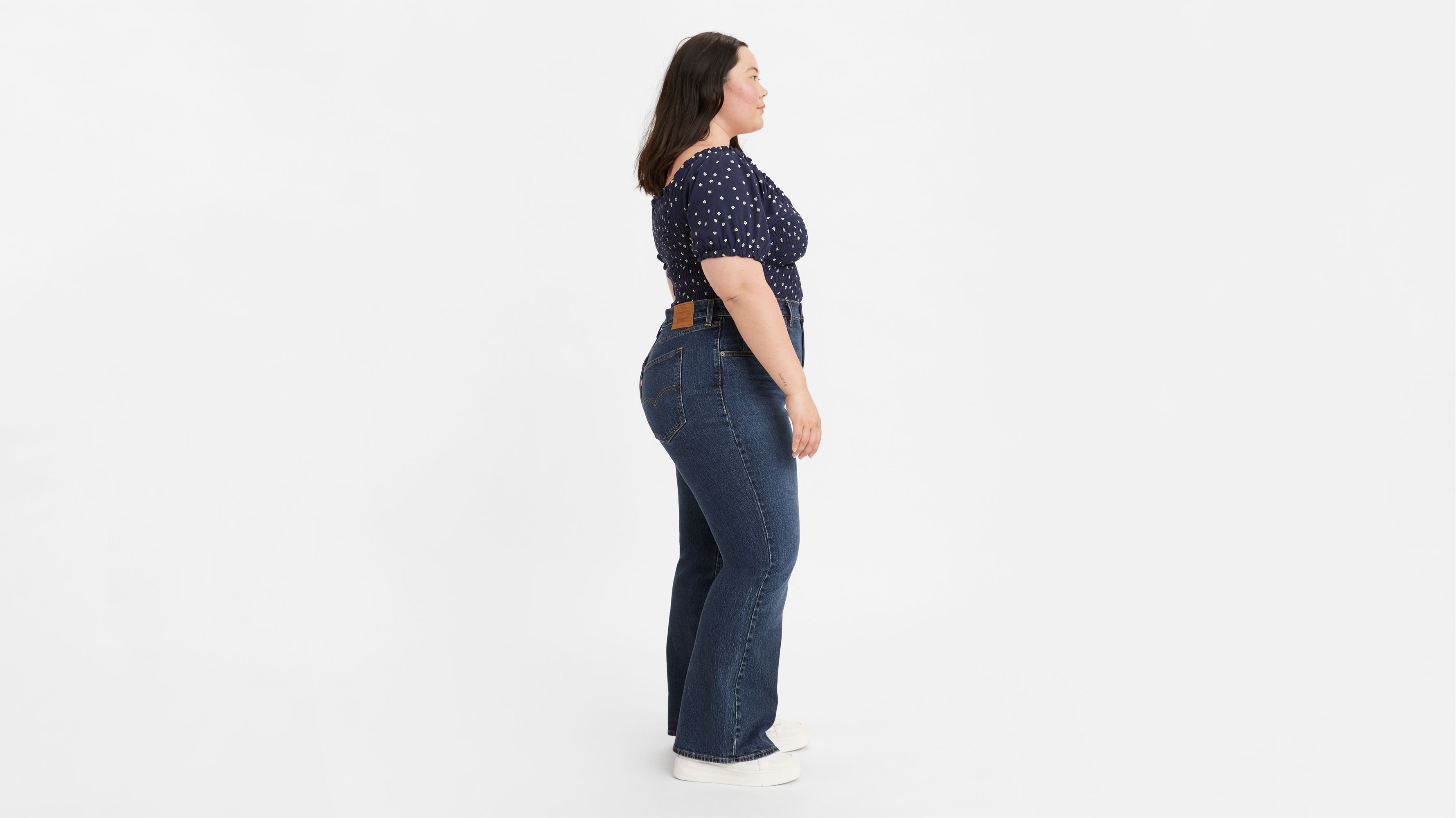 70's High Rise Flare Women's Jeans (Plus Size) 3