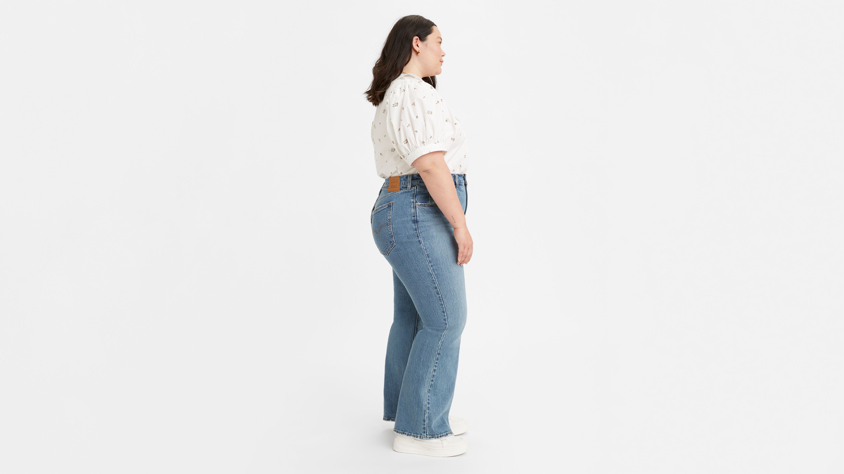 70's High Rise Flare Women's Jeans (Plus Size) 3