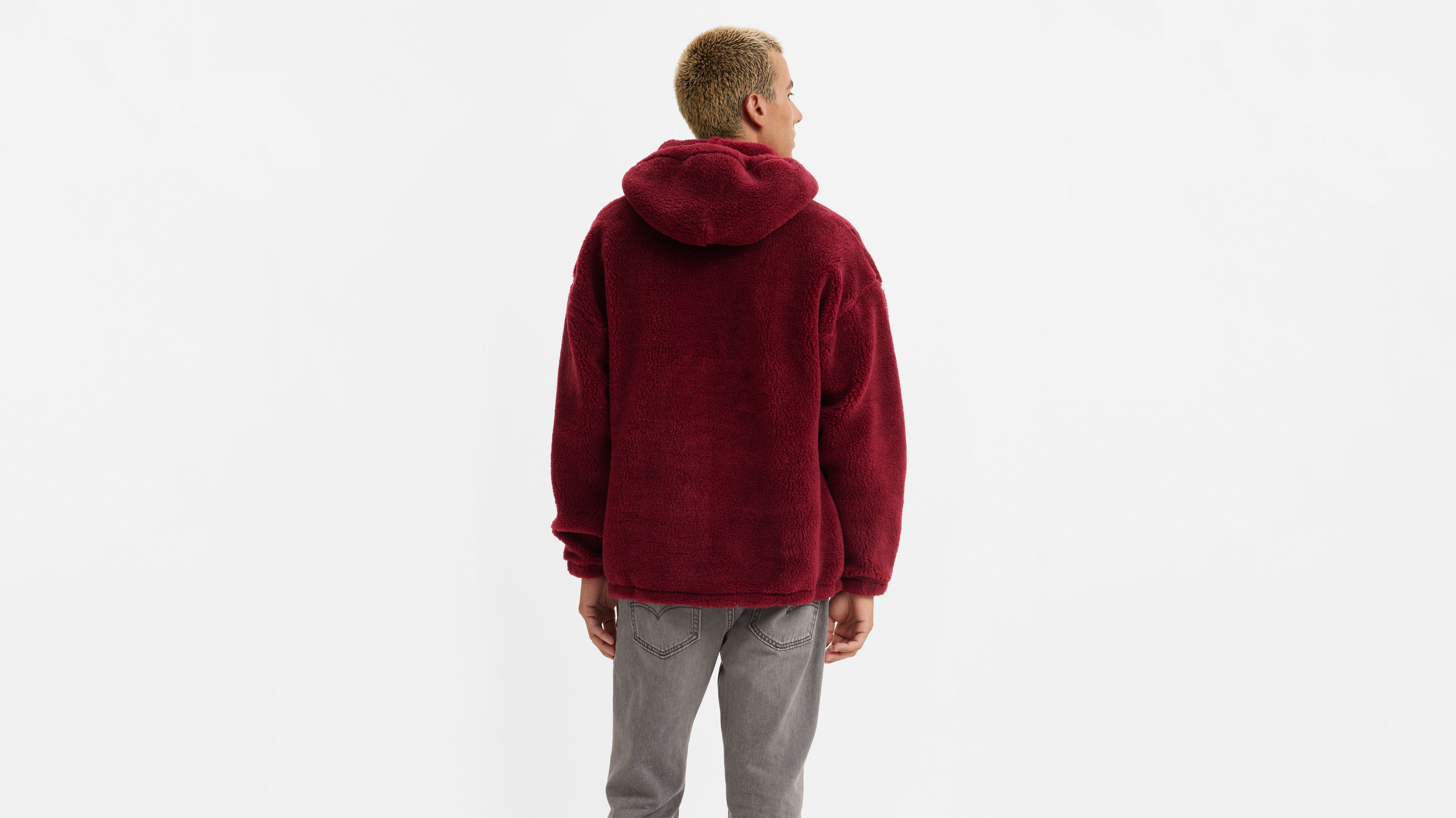 Sudadera De Lana Con Capucha Para Hombre Sudadera De Invierno Cálida Y  Liviana Roja 4XL jinwen Sudadera con capucha de forro polar