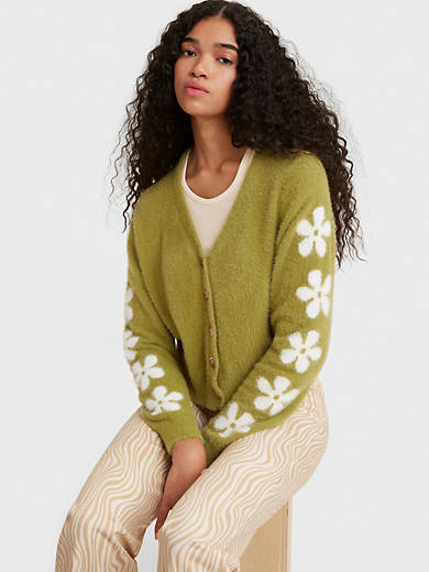 Introducir 81+ imagen women’s levi’s audrey cozy cardigan green