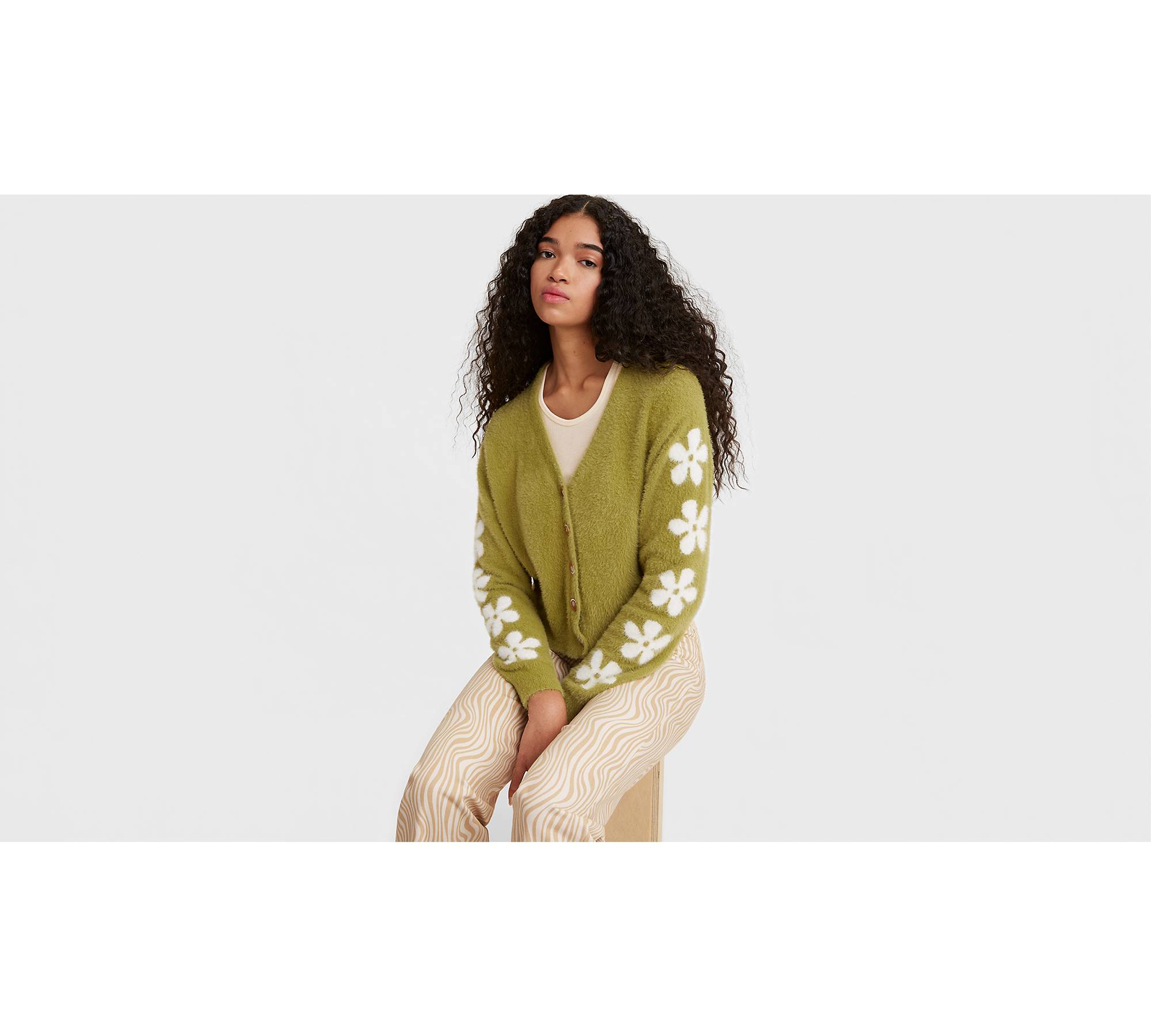 Audrey Cozy Cardigan Sweater - Green