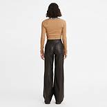 70's Flare Faux Leather Jeans 4