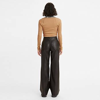 70's Flare Faux Leather Jeans 4