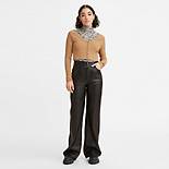 70's Flare Faux Leather Jeans 2