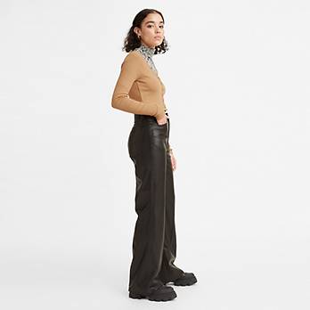 70's Flare Faux Leather Jeans 3