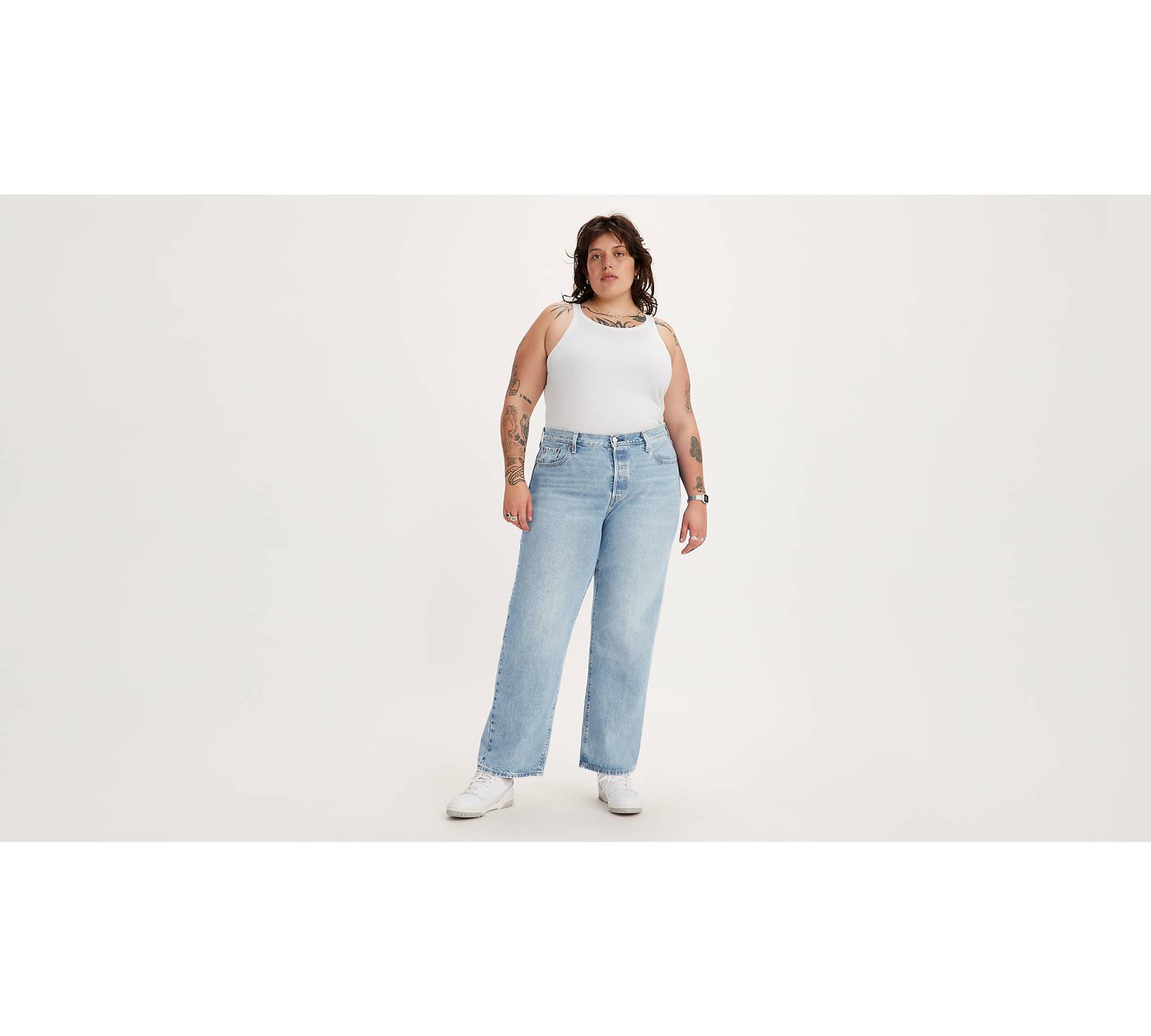 Plus Mid Wash Washed Mom Jean, Plus Size