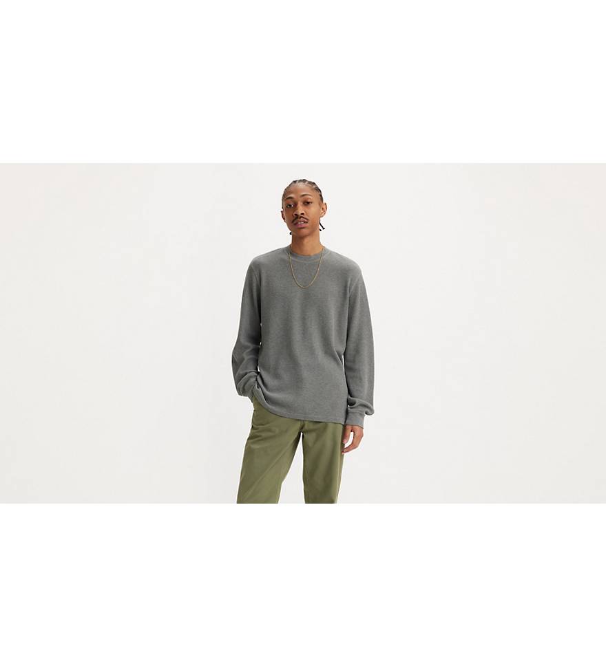 Long Sleeve Standard Fit Thermal Shirt - Grey