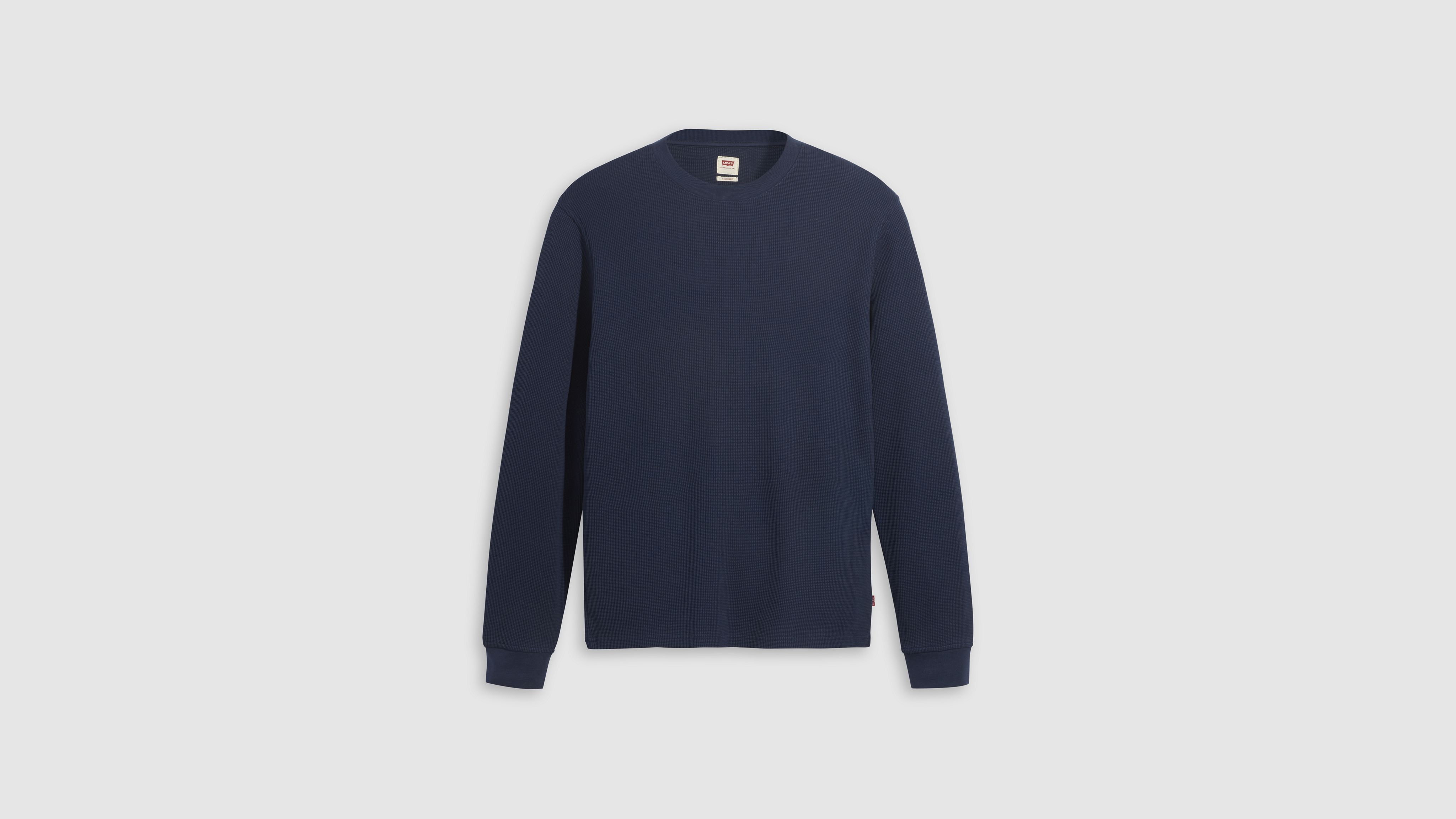 Levi's Long Sleeve Standard Fit Thermal Shirt In Blue