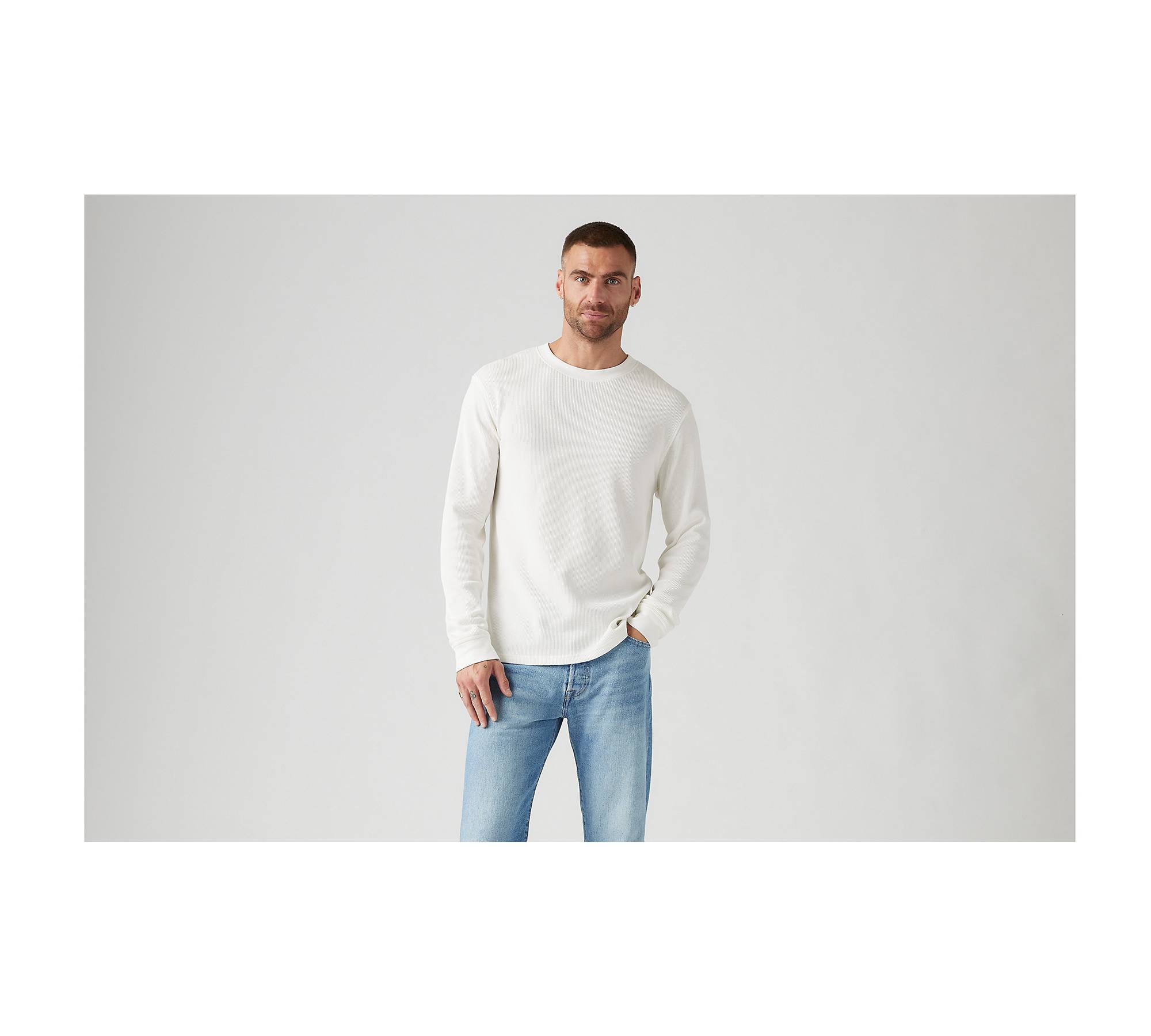 Long Sleeve Standard Fit Thermal Shirt - White | Levi's® CA