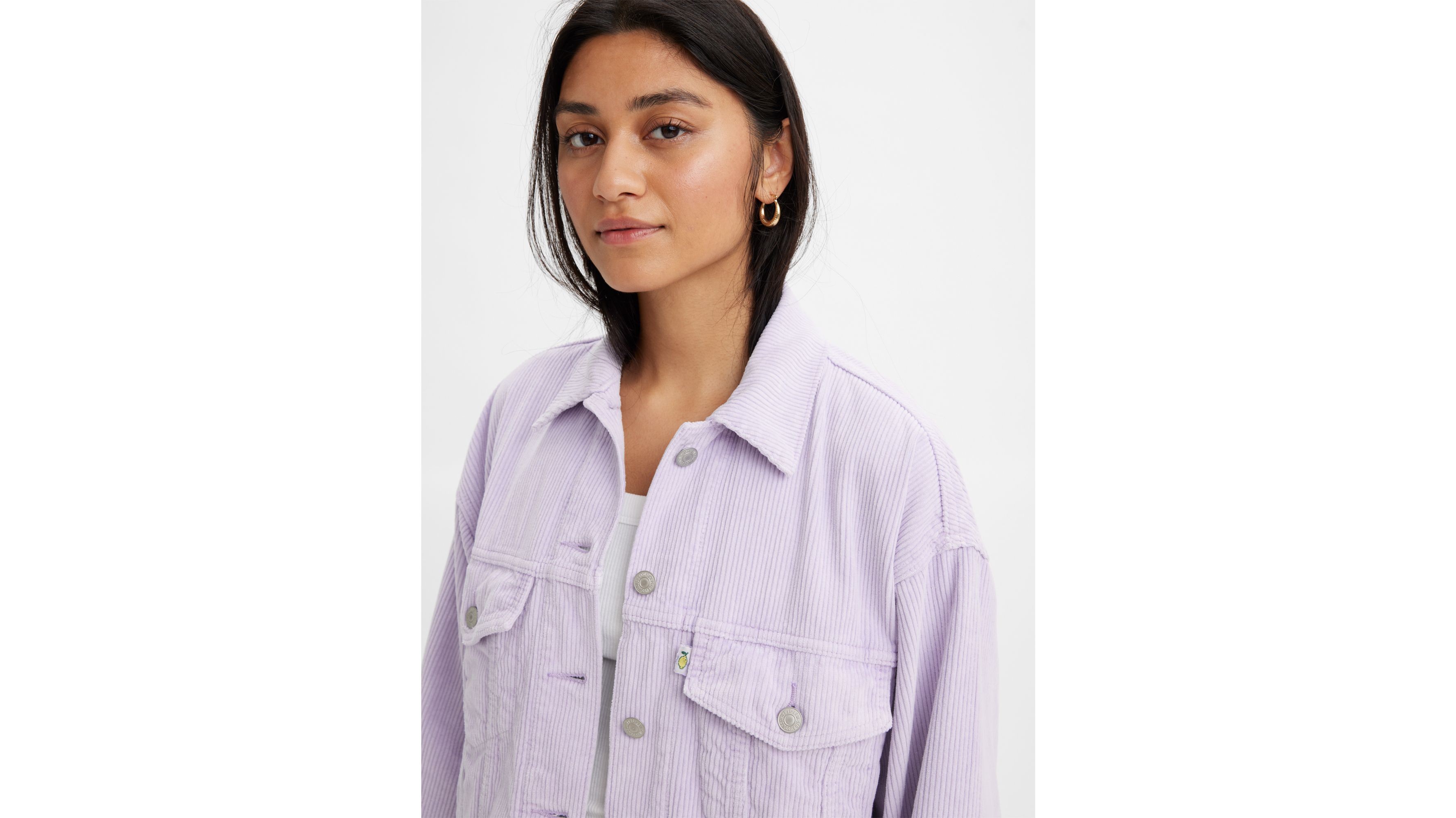 90s Corduroy Trucker Jacket - Purple