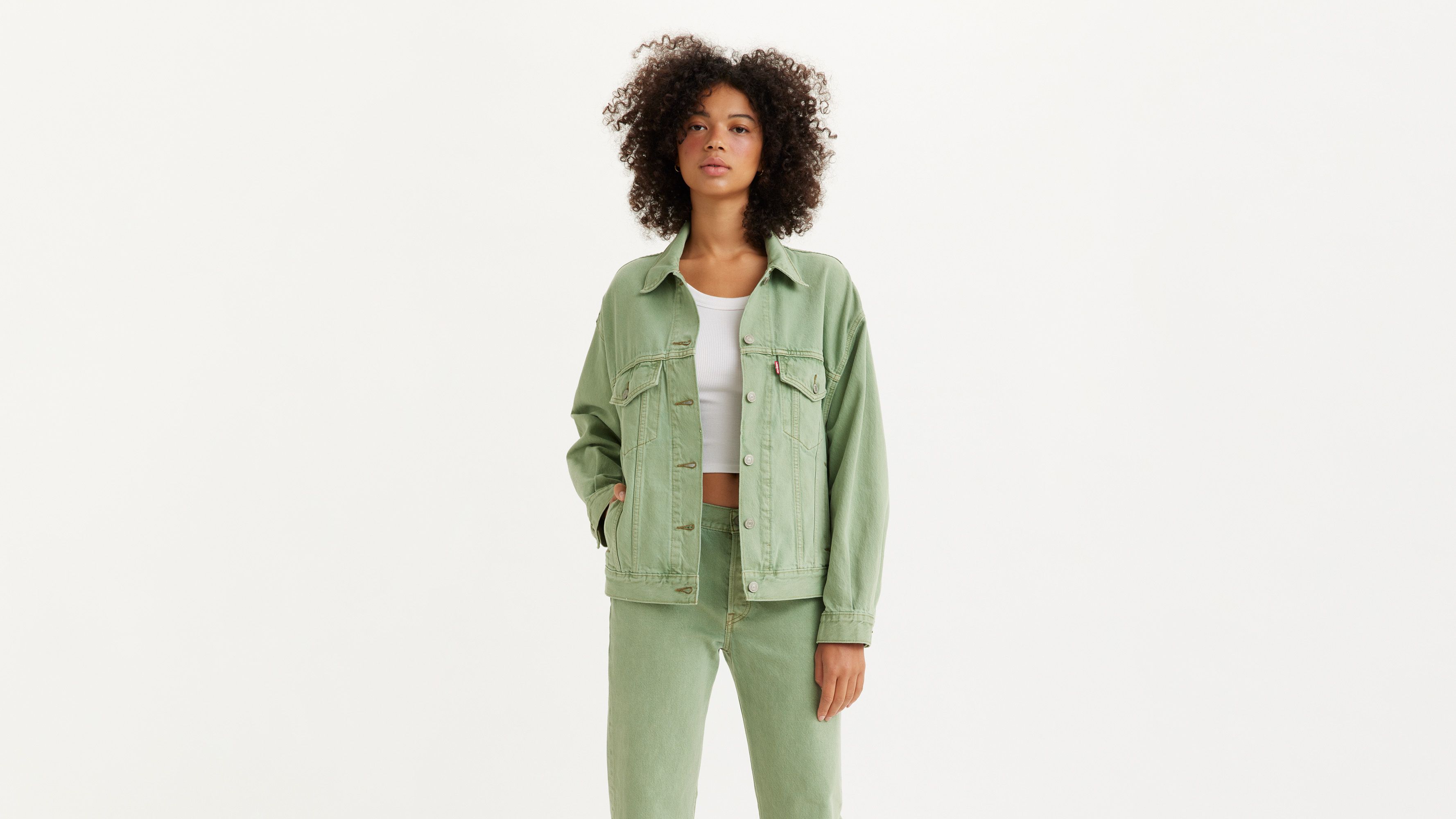 Levi's green jacket women's best sale