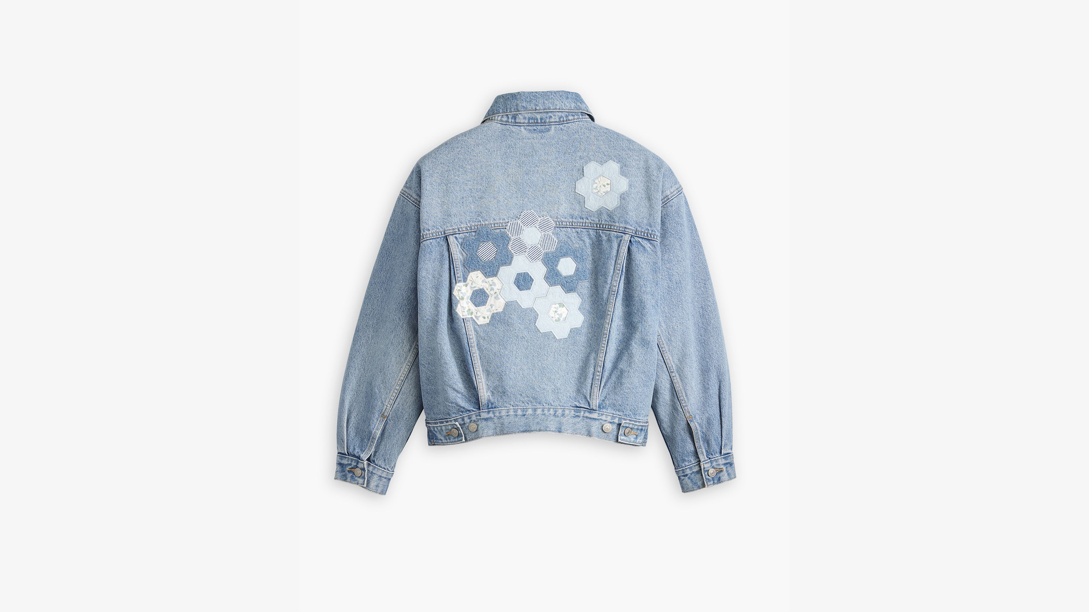 Supreme Radial Embroidered Denim Trucker Jacket Black Men's