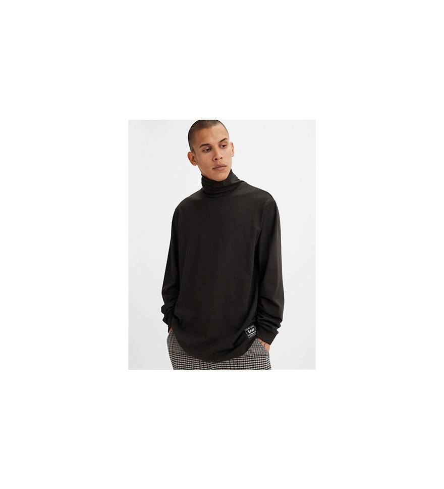 Shop Fashion Mens Collar Turtleneck Formal Long Sleeve Vintage Shirts-Black  Online