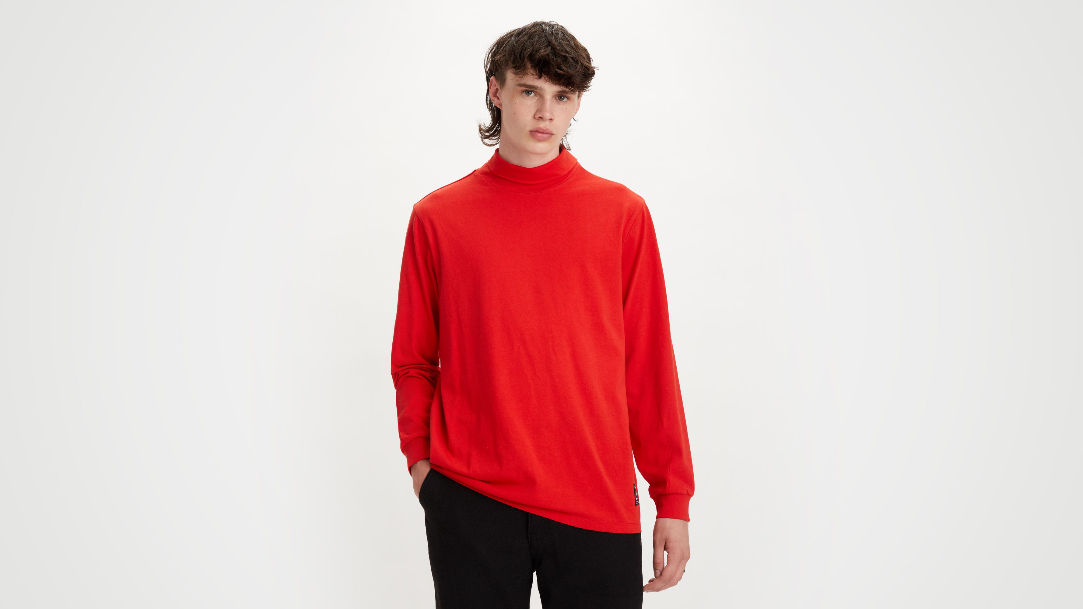 Mens orange 2024 turtleneck shirt