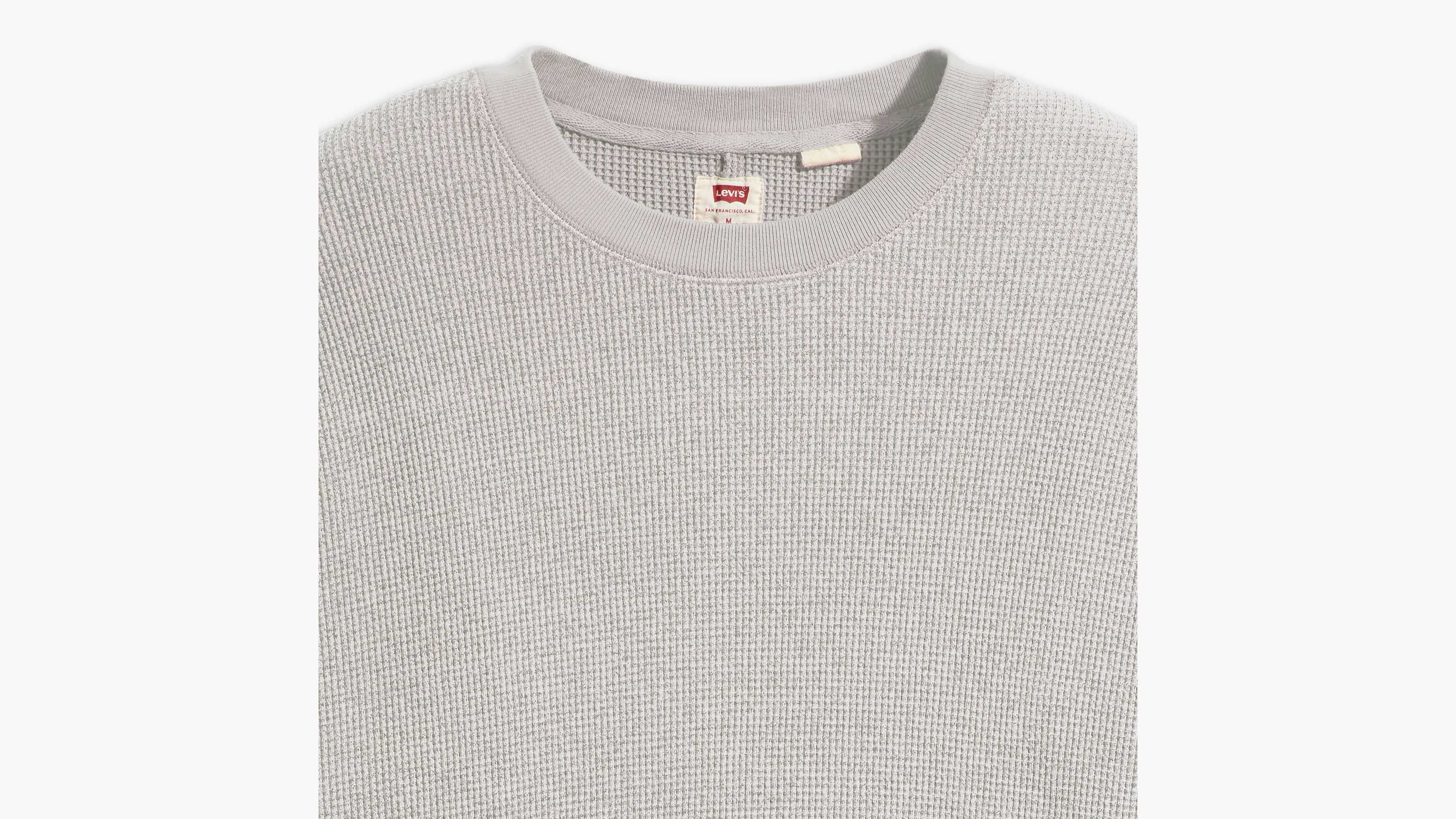 Long Sleeve Relaxed Fit Thermal Shirt - Grey