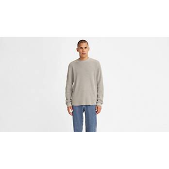 Long Sleeve Relaxed Fit Thermal Shirt - Grey