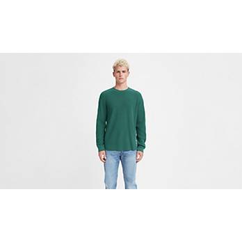 Long Sleeve Relaxed Fit Thermal Shirt - Green