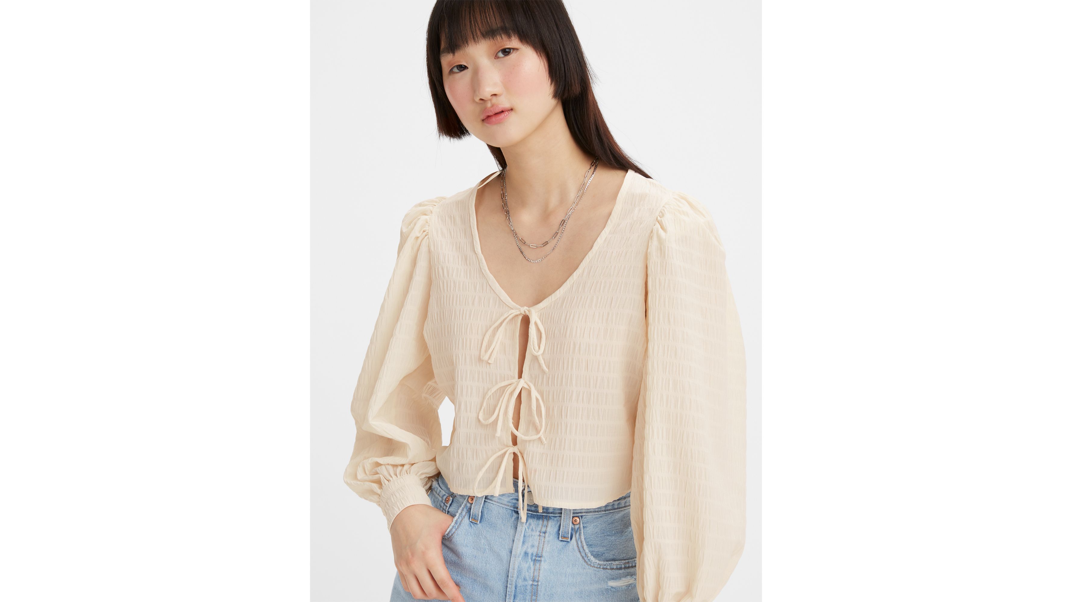 Fawn Tie Blouse