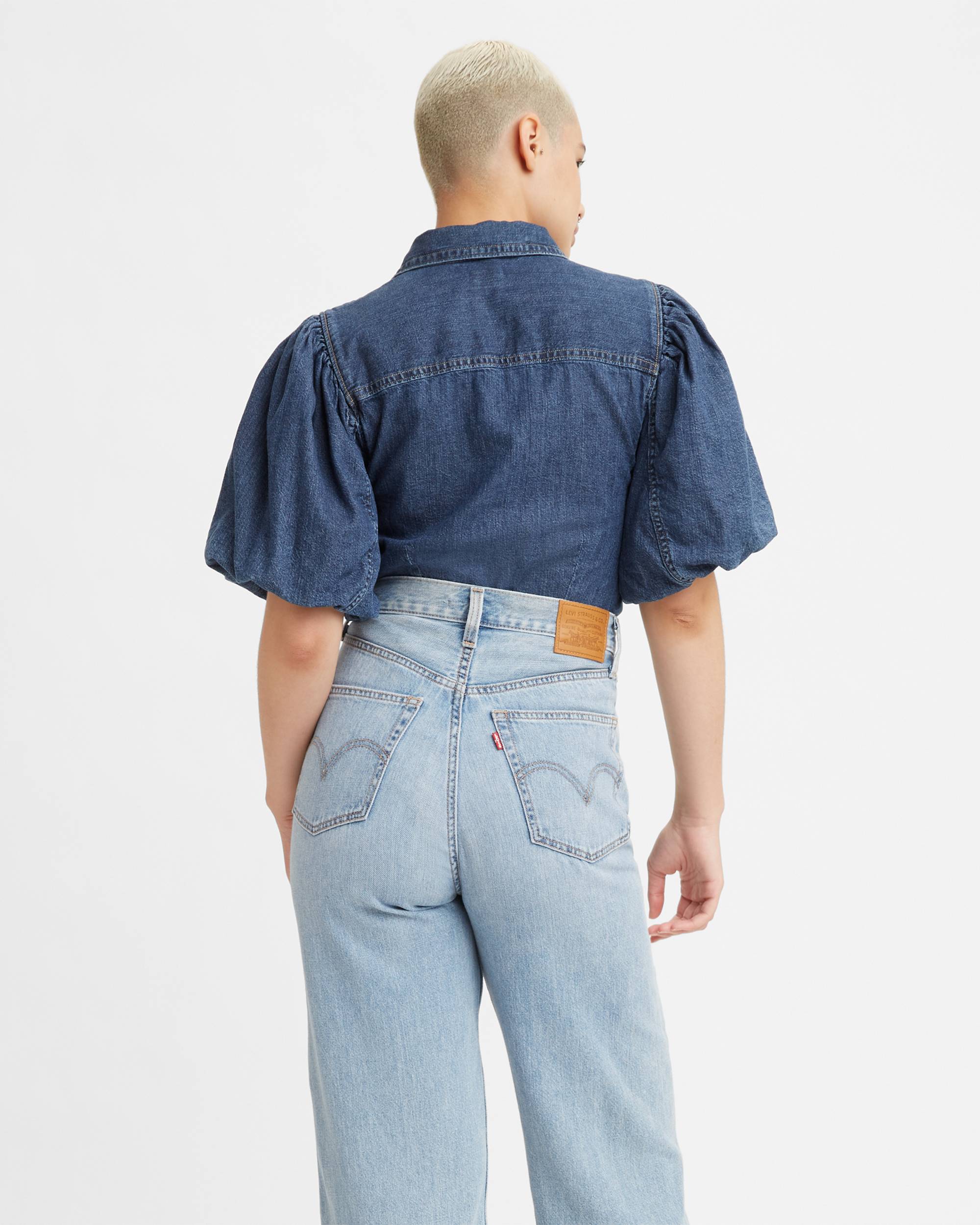 Roxy Puff Sleeve Button-up Blouse - Medium Wash | Levi's® US Roxy Puff Sleeve Button-up Blouse - Medium Wash | Levi's® US