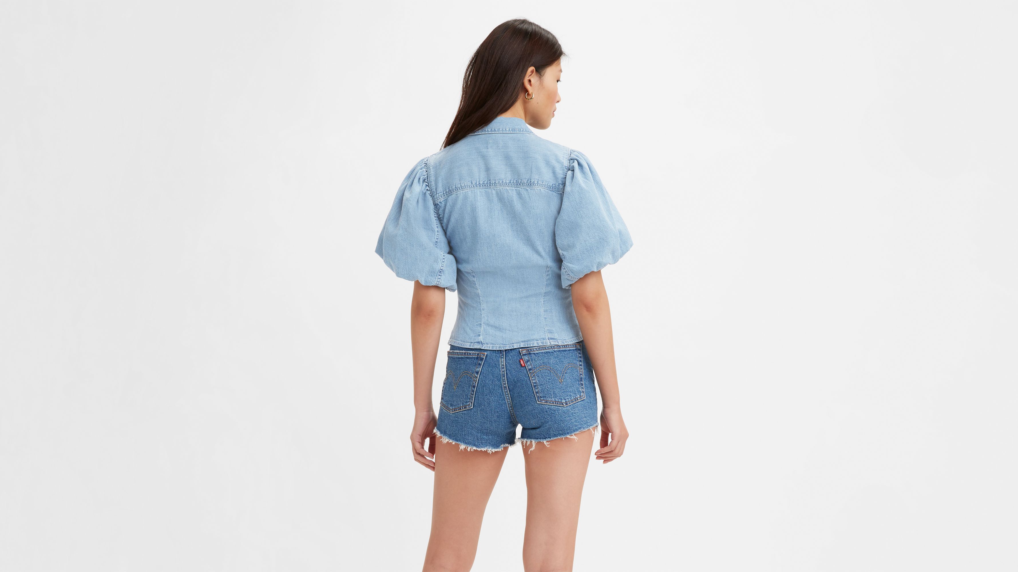 Roxy Puff Sleeve Button-Up Blouse 2