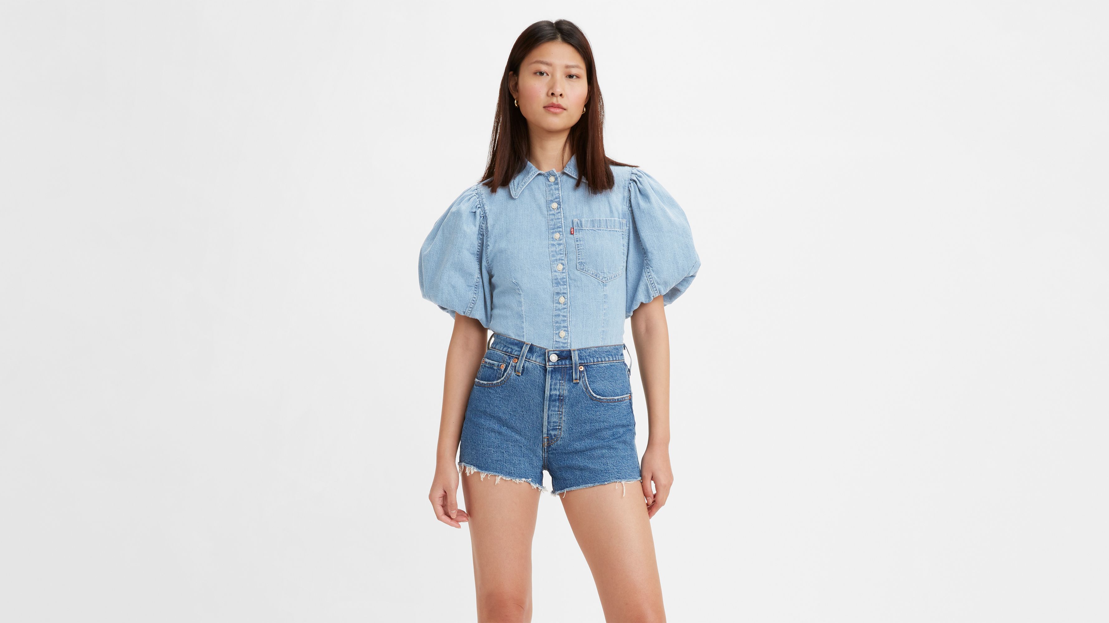 トップス MACHATT DOCKING PUFF BLOUS Contrast Scallop Edge Puff Sleeve Top | Nuuly