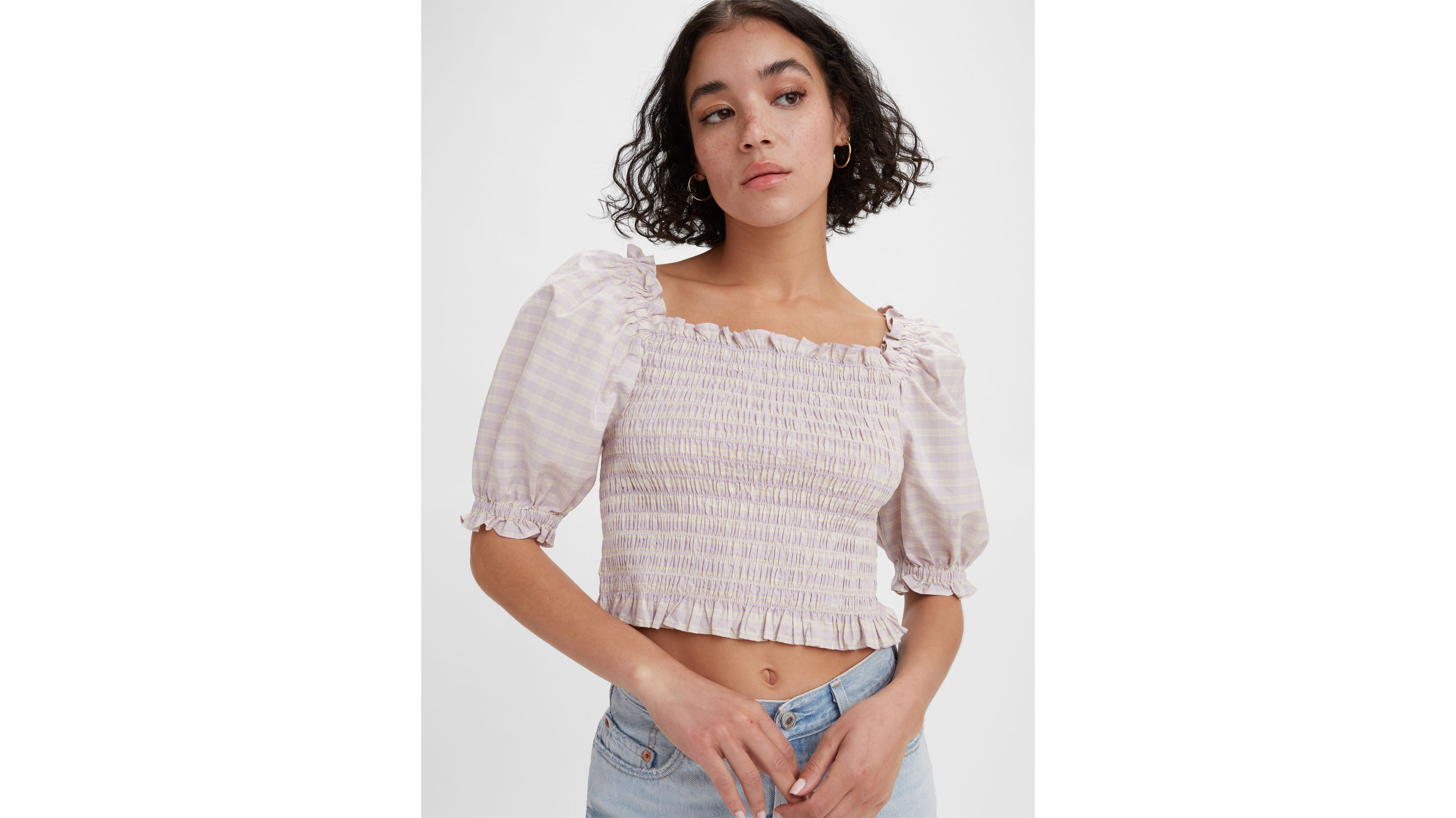 Rey Smocked Short Sleeve Blouse 1