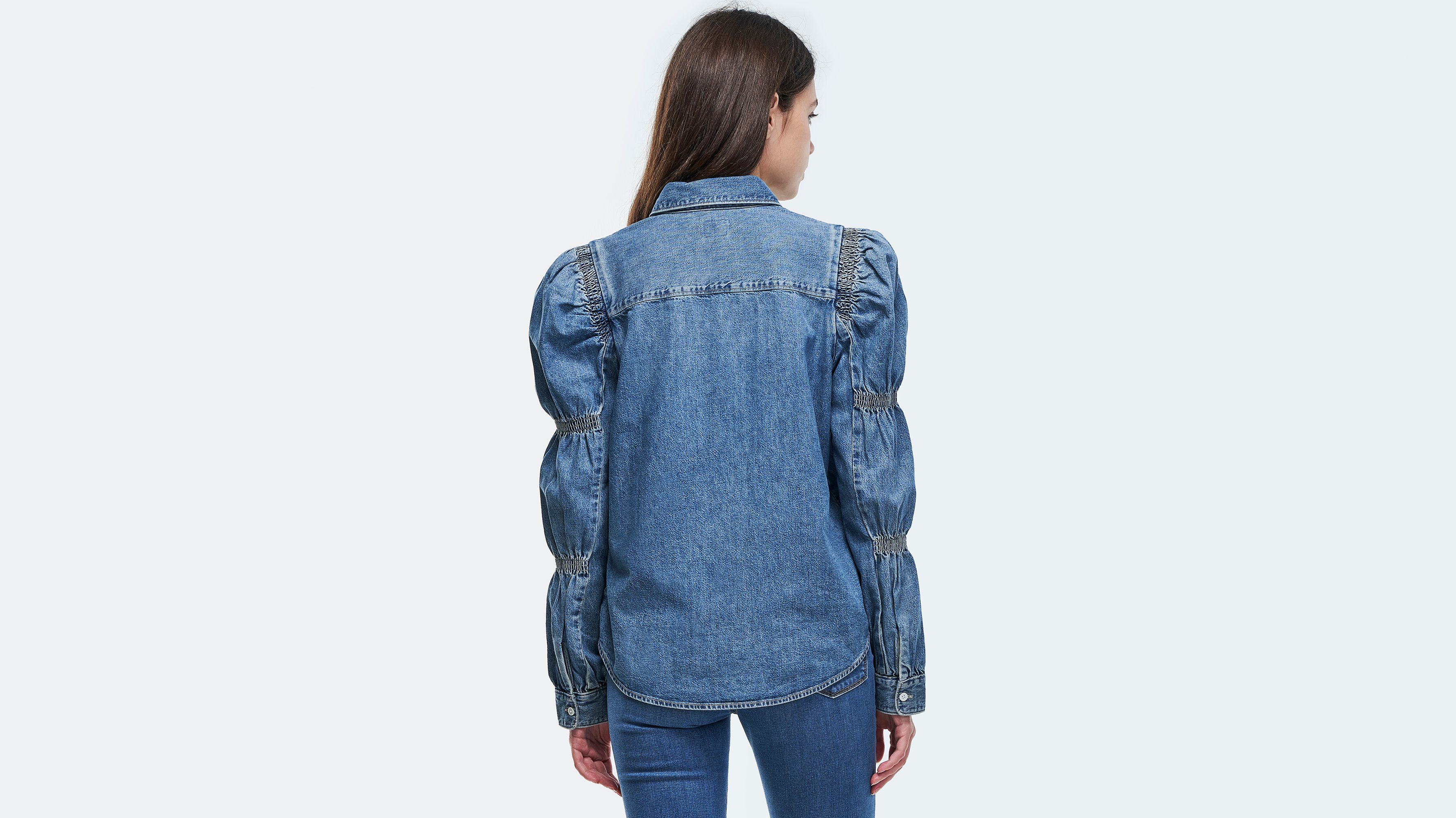 Zuma Cinched Sleeve Blouse - Medium Wash | Levi