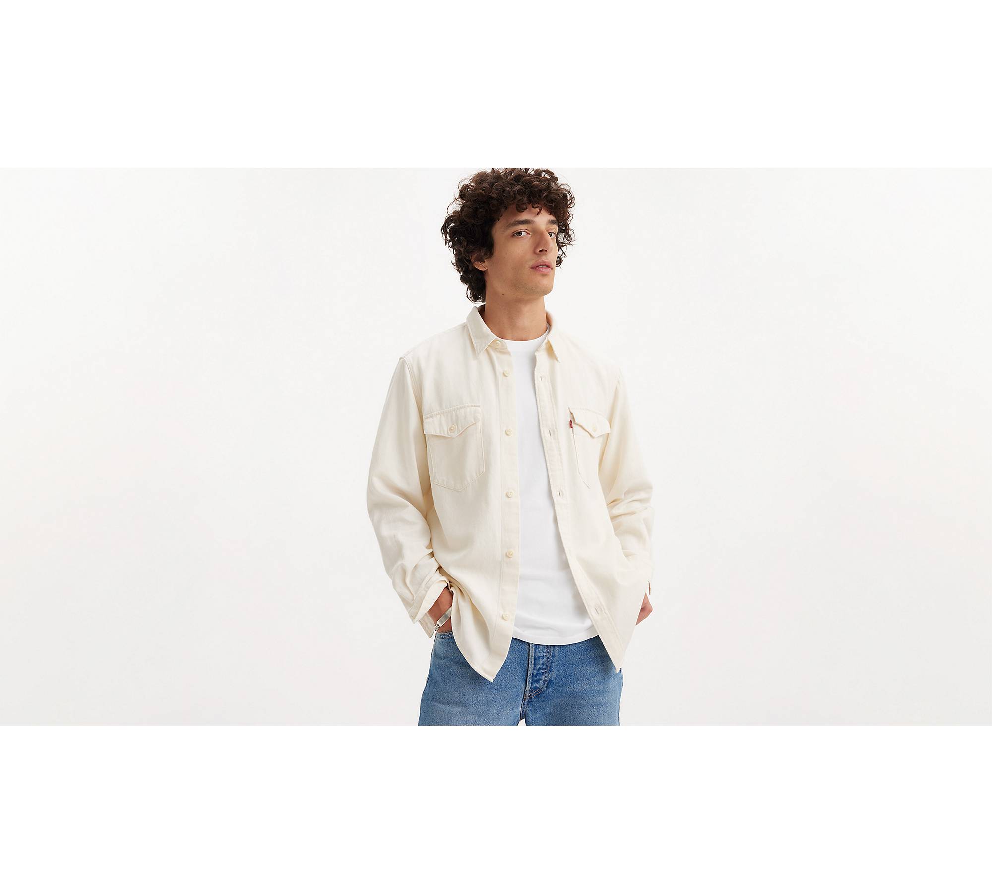 Relaxed Fit Western Shirt - White