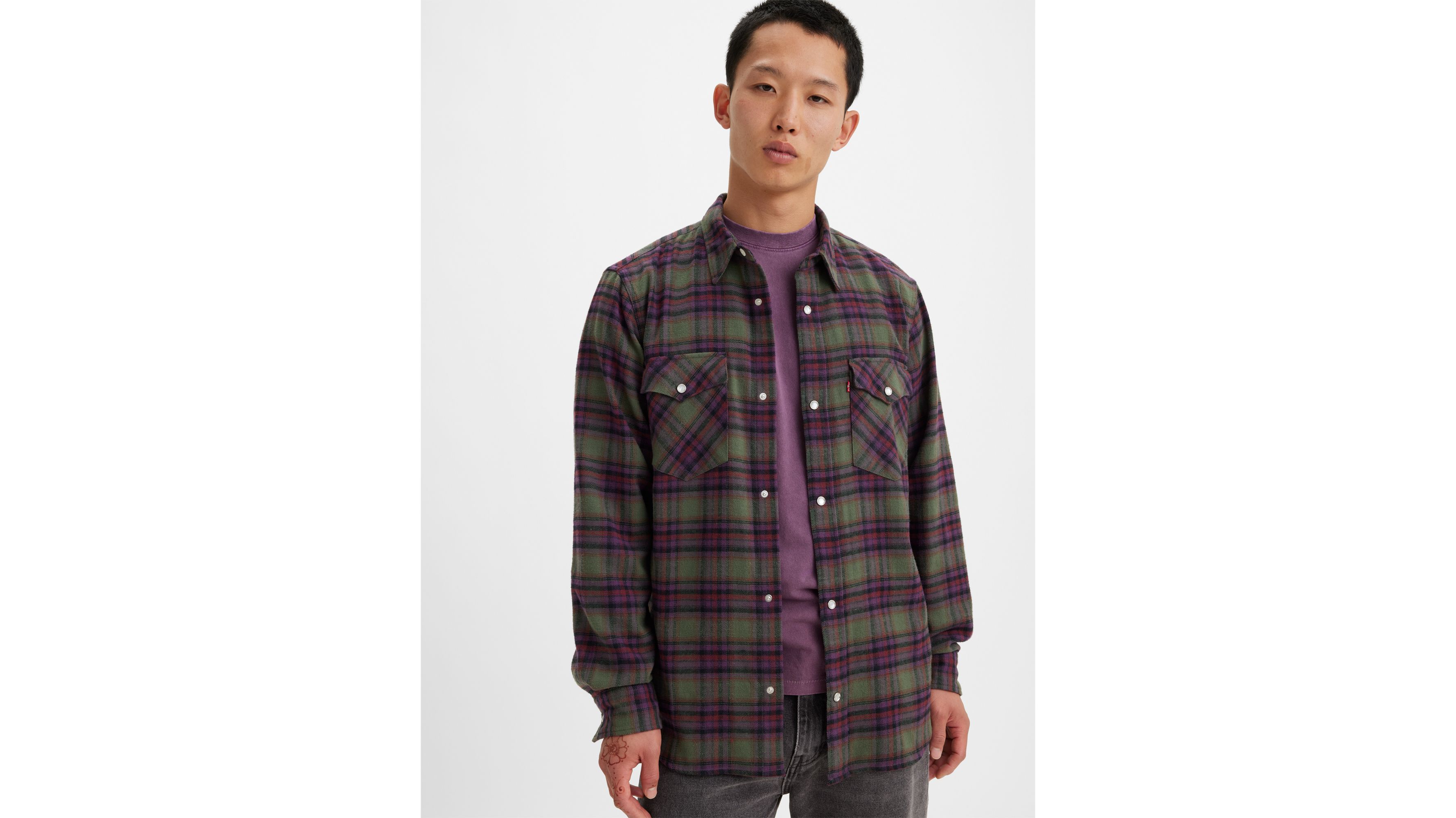 Camicie Western Da Uomo In Poliestere/cotone L/S Con Ricamo A - Foto 5