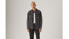 Relaxed Fit Western Shirt — Night Shadow Black Wash - Black 2