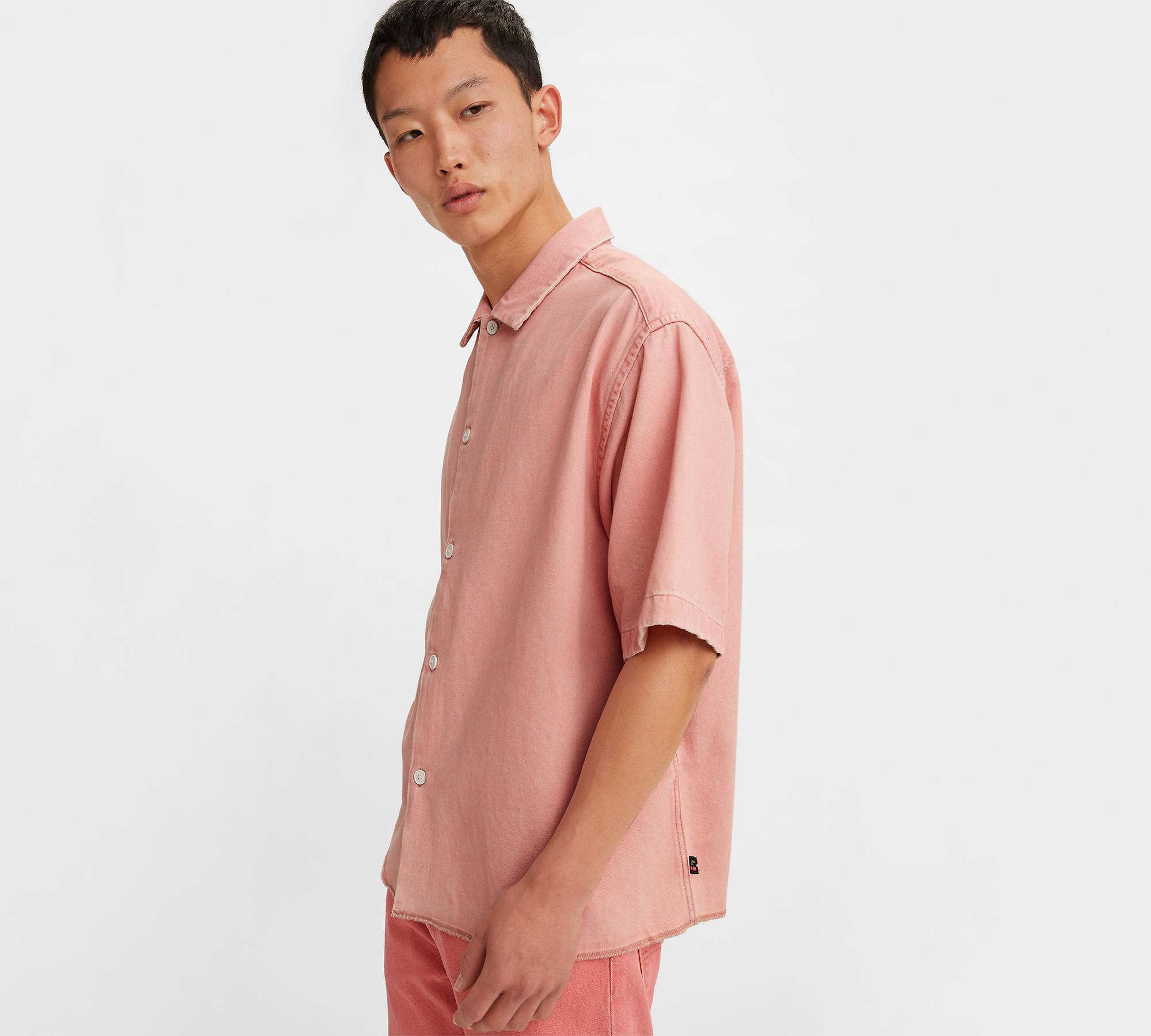 Short Sleeve Slouchy Button Up Shirt - Pink | Levi's® CA