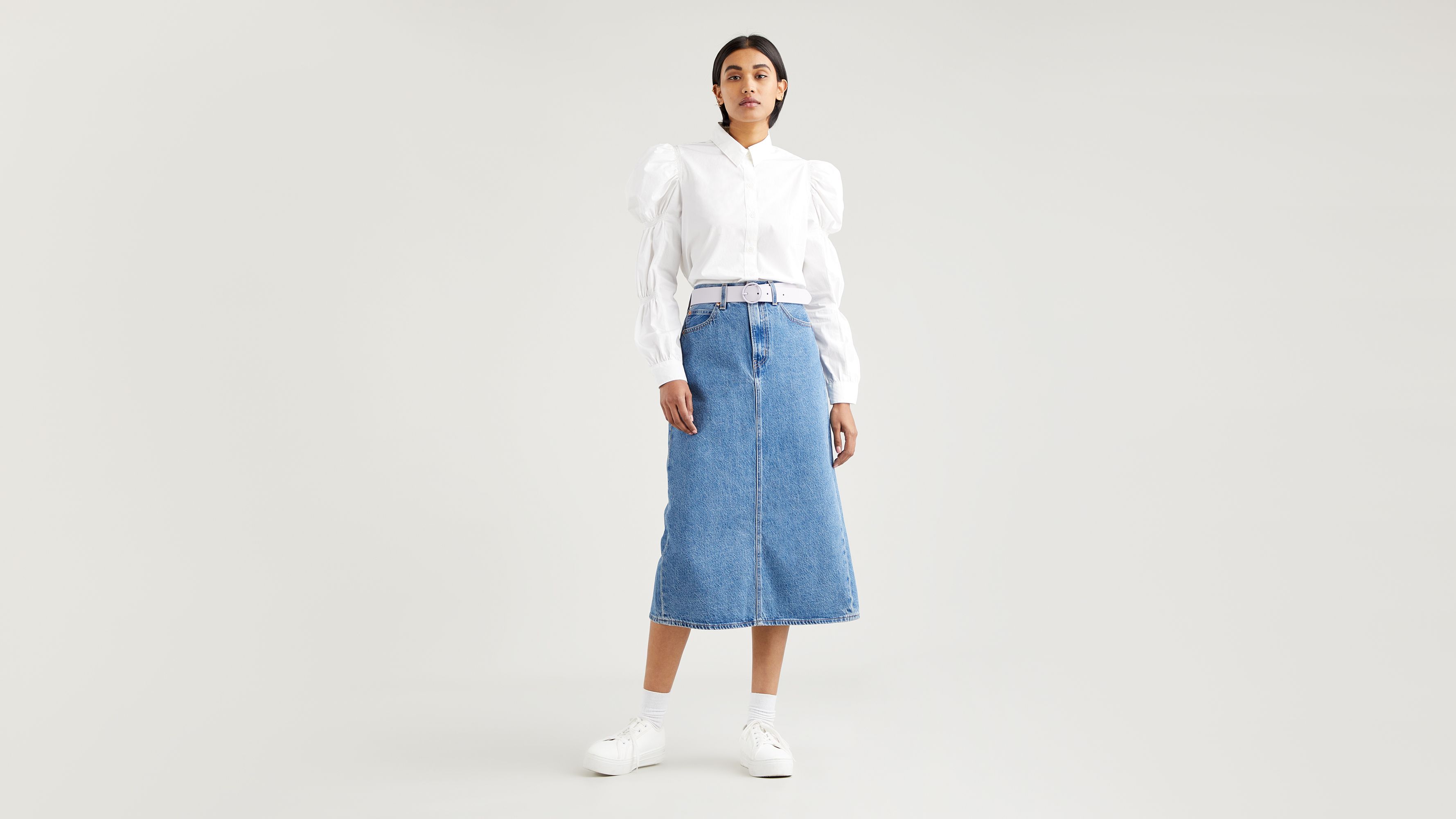 Levis denim skirt midi hotsell