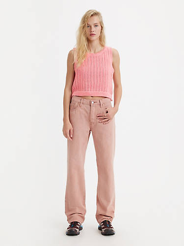 리바이스 Levi 501 ‘90s Womens Colored Denim Jeans,Botanical Safflower - Pink