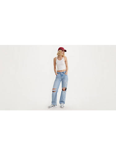 리바이스 Levi 501 90s Womens Jeans,Totally Ok - Light Wash