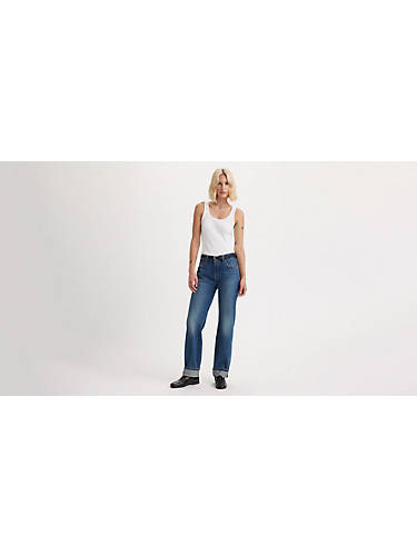 리바이스 Levi 501 90s Selvedge Womens Jeans,New Life - Dark Wash
