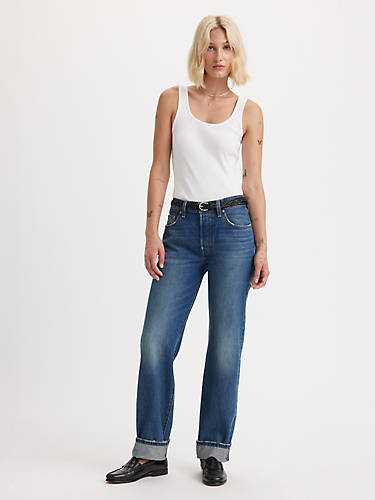 리바이스 Levi 501 90s Selvedge Womens Jeans,New Life - Dark Wash