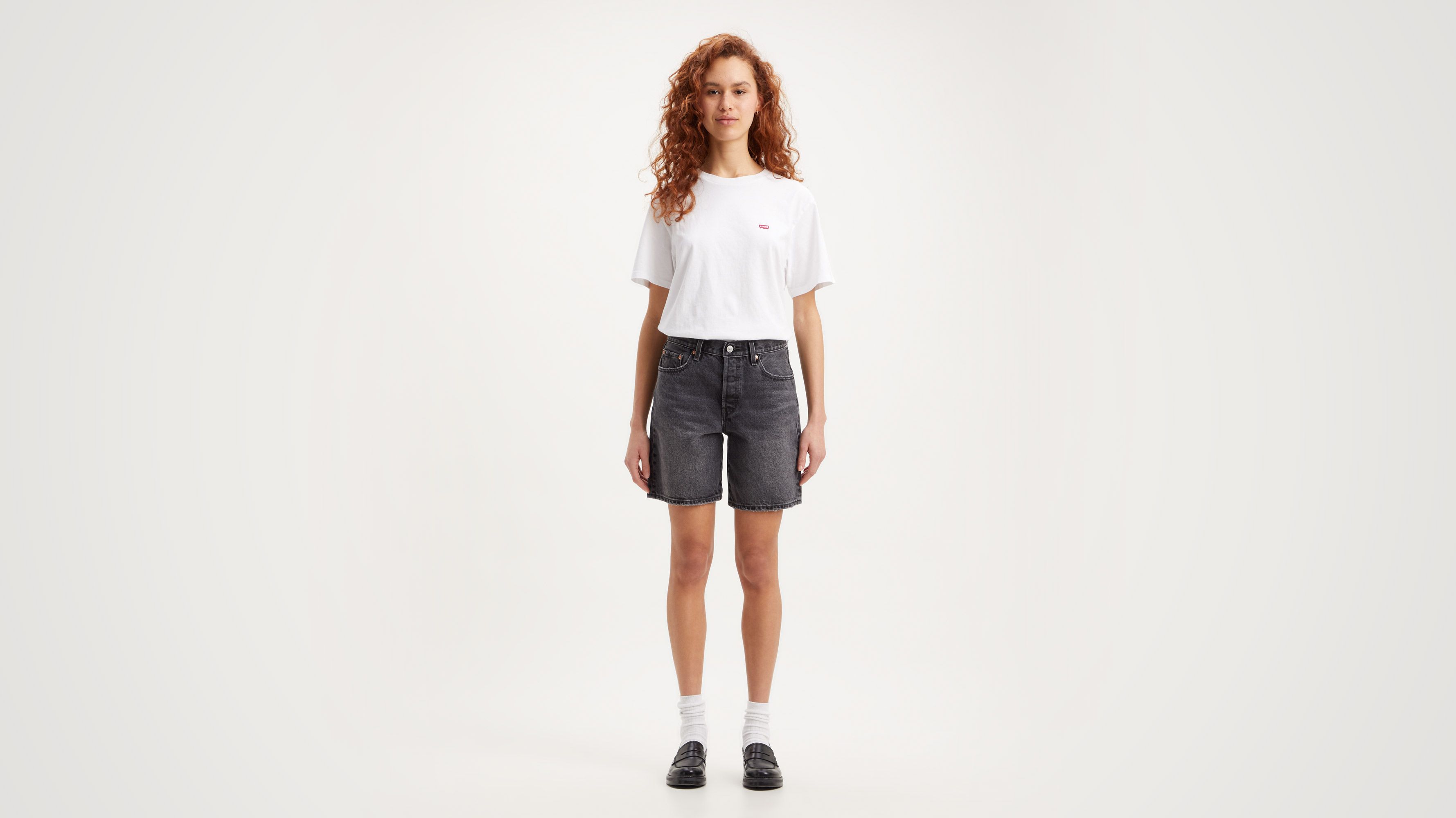 Levis 501 trashed outlet black shorts