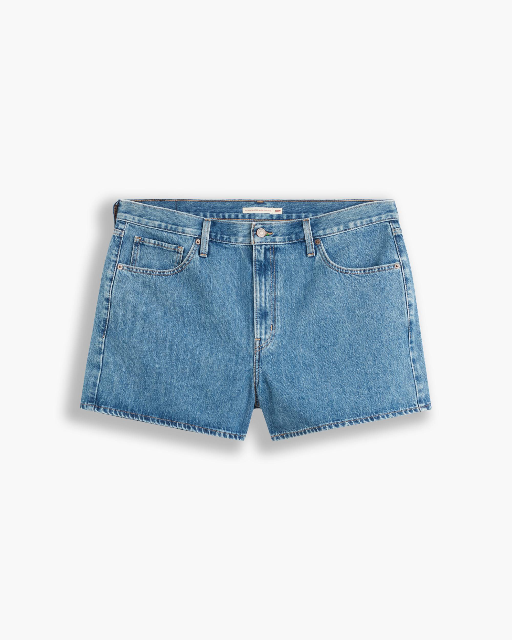 High Waisted Mom Women's Shorts (plus Size) - Medium Wash High Waisted Mom Women's Shorts (plus Size) - Medium Wash