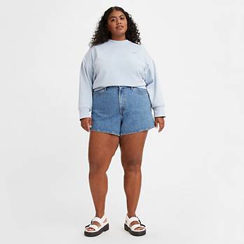 High Waisted Mom Women's Shorts (Plus Size) 2